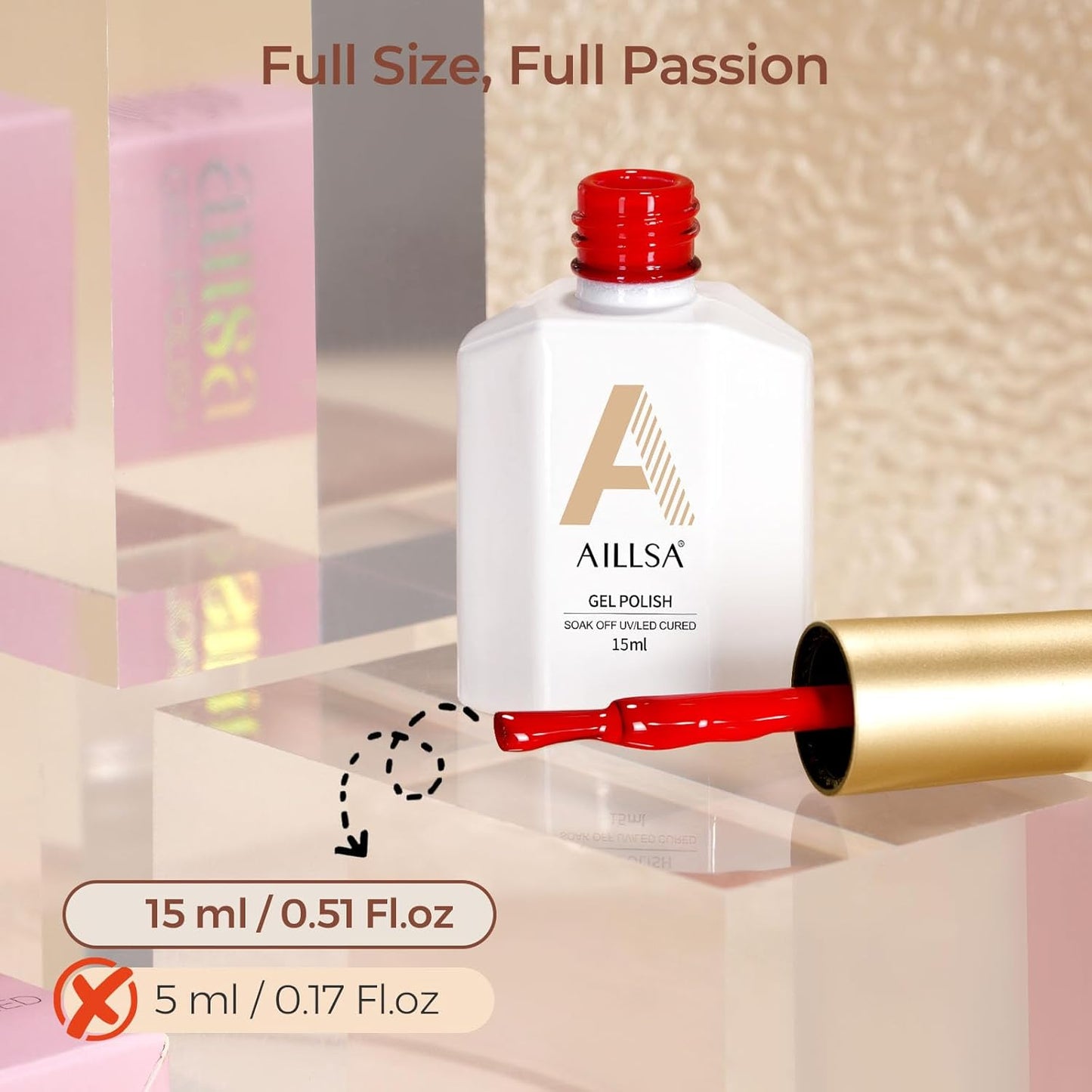 AILLSA Red Gel Nail Polish Hot Lady Gel Polish Apple Candy Color Jelly Gel Polish Long Lasting Soak Off U V Nude Gel Nail Manicure Salon at Home Holiday Gifts for Women 0.5 Fl Oz/GB11