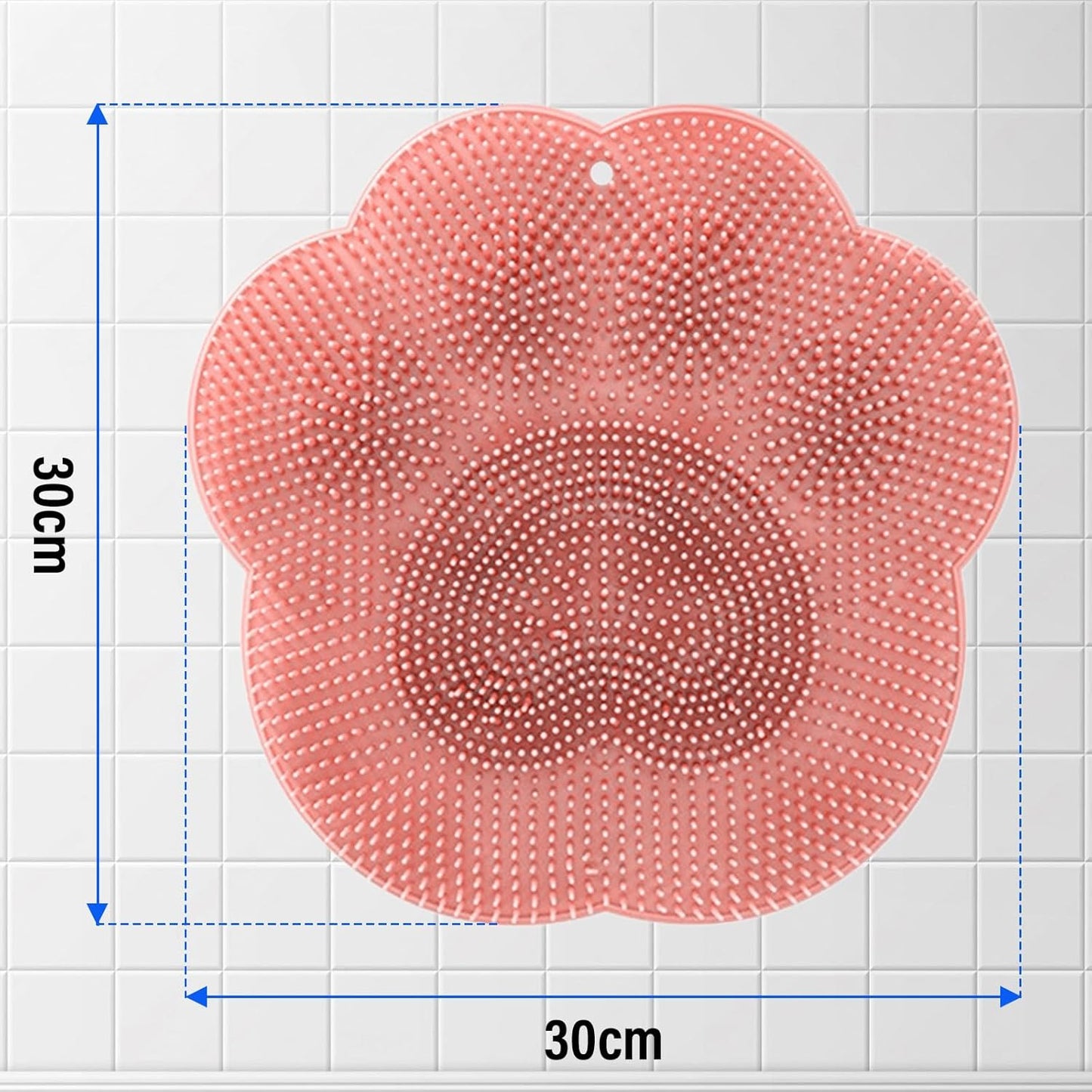 Shower Foot Scrubber Mat with Non-Slip Suction Cups,Foot Backs Cleaning Pad Back Washer Exfoliating Bath Wash Pad,Foot Scrubber in Shower Men & Women (Grey)