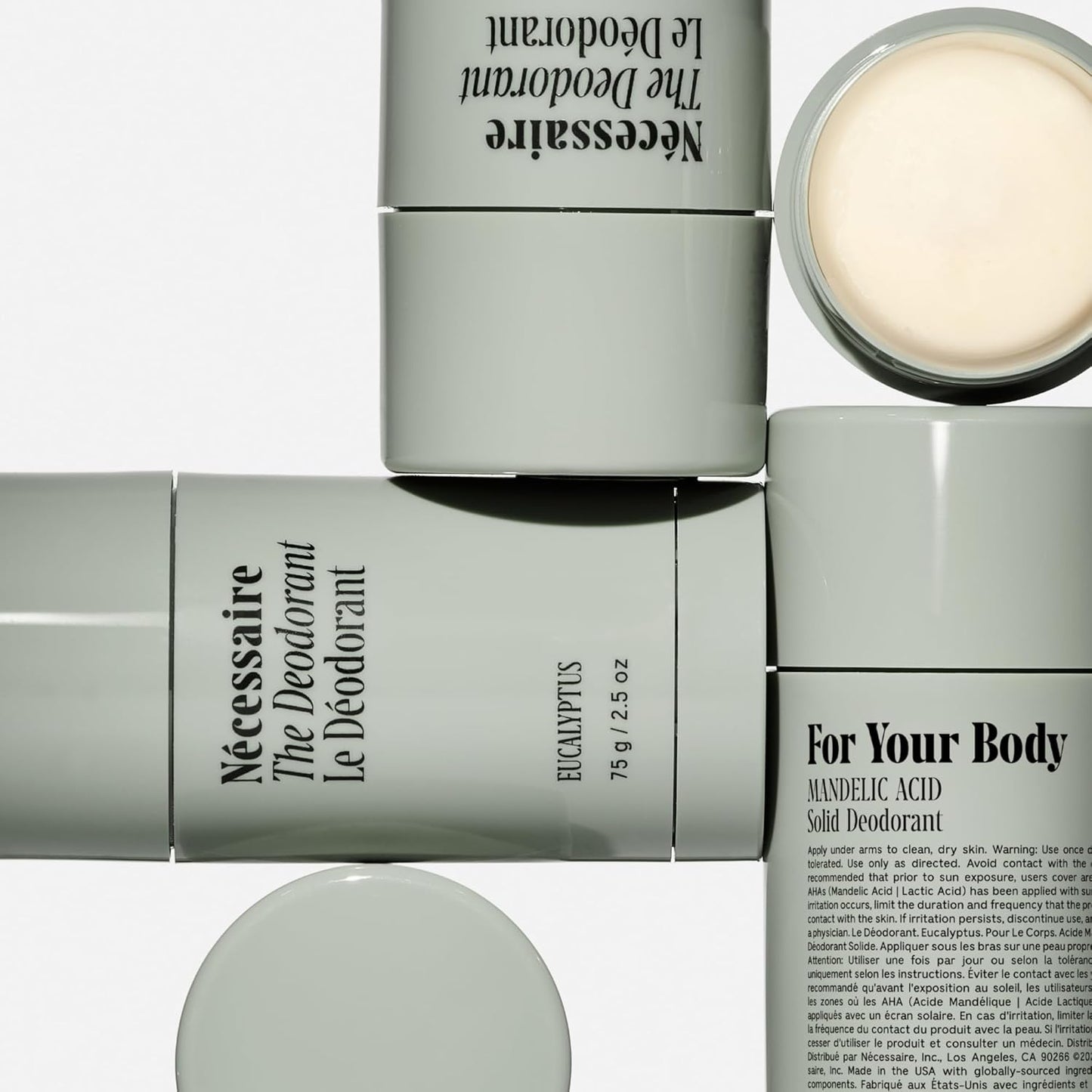 Nécessaire The Deodorant Eucalyptus | Natural Aluminum Free Deodorant For Women & Men. Extra Strength Treatment with Mandelic Acid. Free of Baking Soda, Ozokerite & Parabens (75 g/2.5 oz)