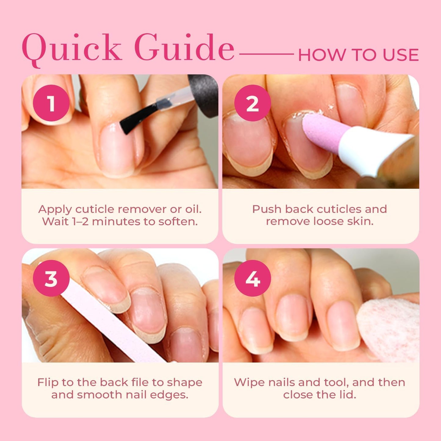 2PCS Victory Ceramic Stone Two-Way Nail Pusher & File (Black) Cuticle Trimmer Manicure Tools Professional Nail File Pumice Fingernail Files