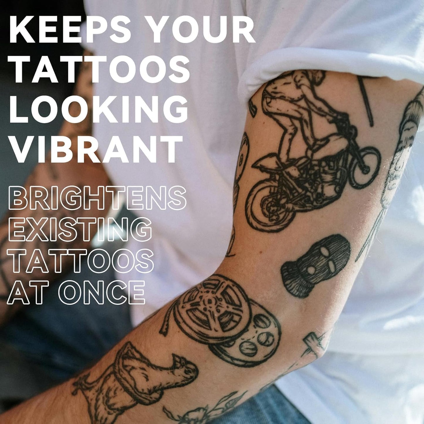 Tattoo Aftercare Balm, Tattooed Skin Moisturizer & Color Enhancement, Cream Butter For New & Old Tattoos, Naturally-Derived Ingredients, Petroleum Free, Fragrance Free - 1.06oz