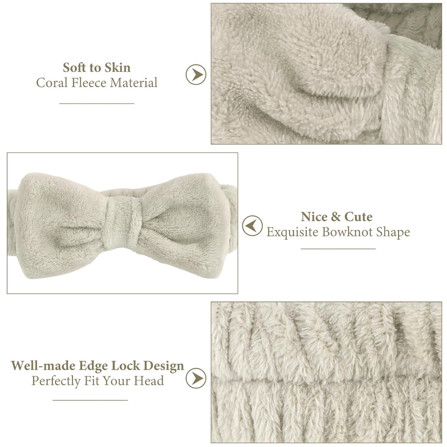 Ondder 8 Pcs Coffee Skincare Headbands Microfiber Hairband for Women Facial, Make Up, Spa, Yoga, Hair Band - 1 Pack of 8 Headbands