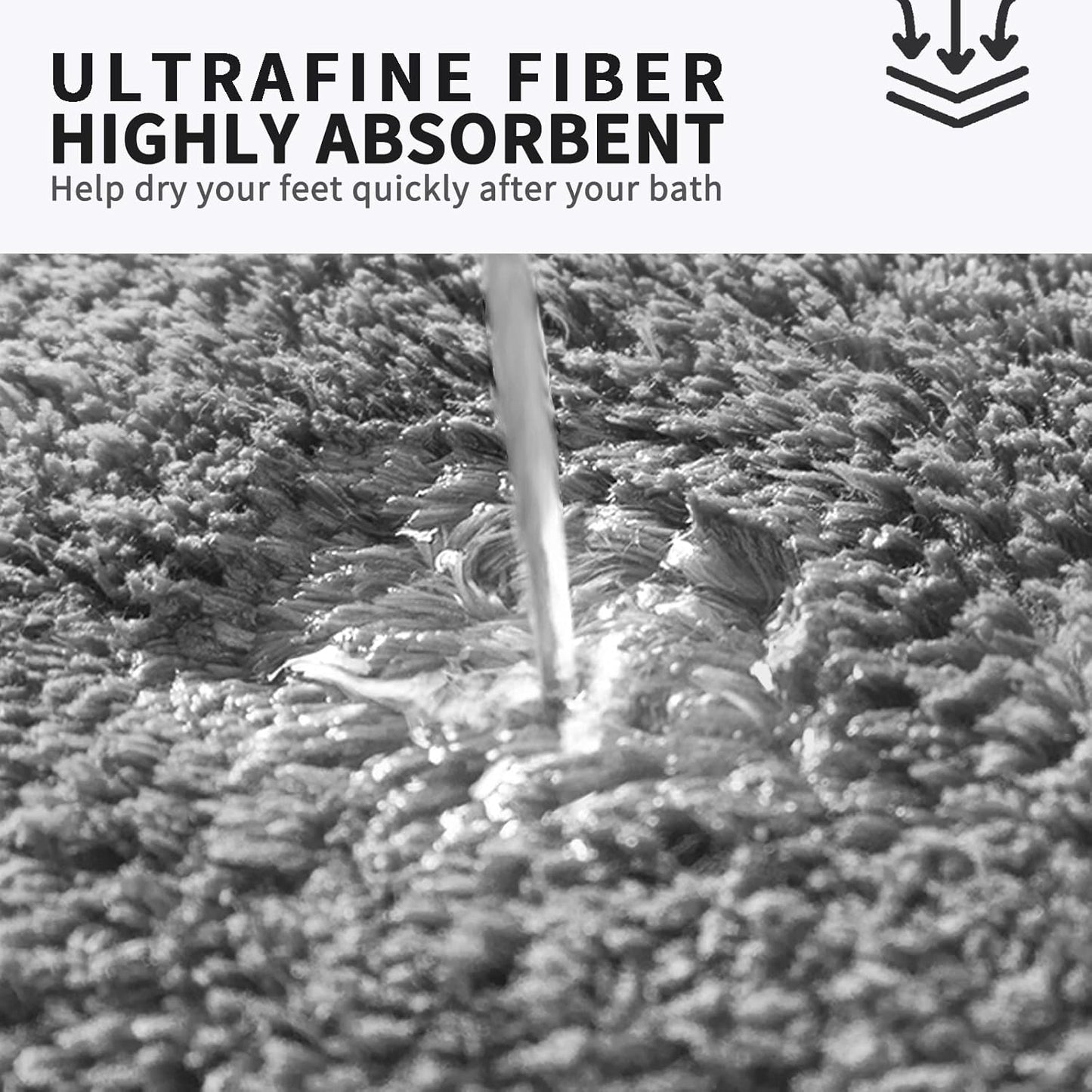 FIFU Bathroom Rugs 20" W x 32" L, Bath Mat for Bathroom, Bedroom, Laundry Room & Kitchen, Non-Slip Rubber Latex Backing, Extra Soft and Absorbent Microfiber Carpet, Machine Washable Rug, Dark Gray