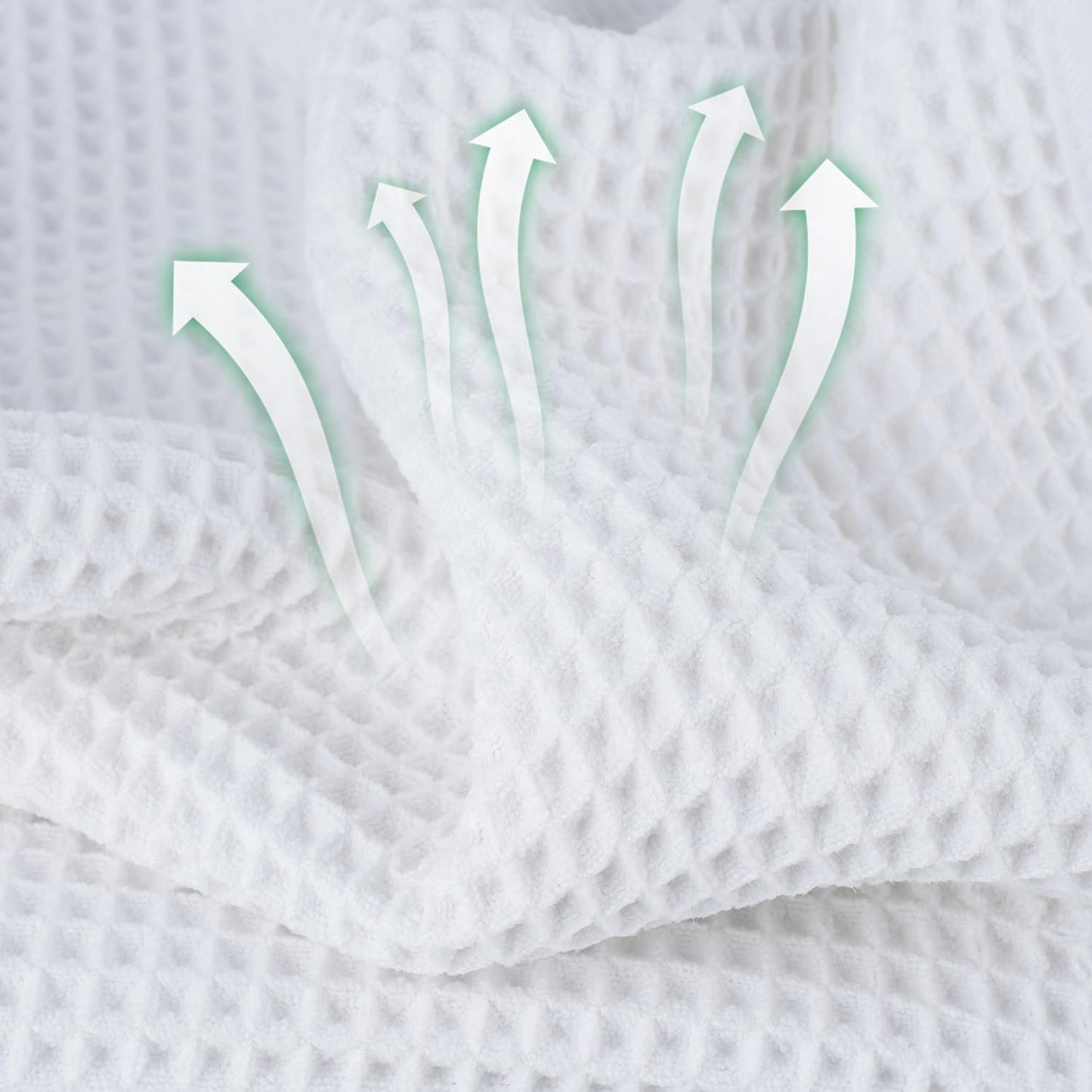 New Microfiber Waffle Bath Towels, 2 Pieces, Oversized, Soft, Absorbent, Fast Drying, Lint Free (White)