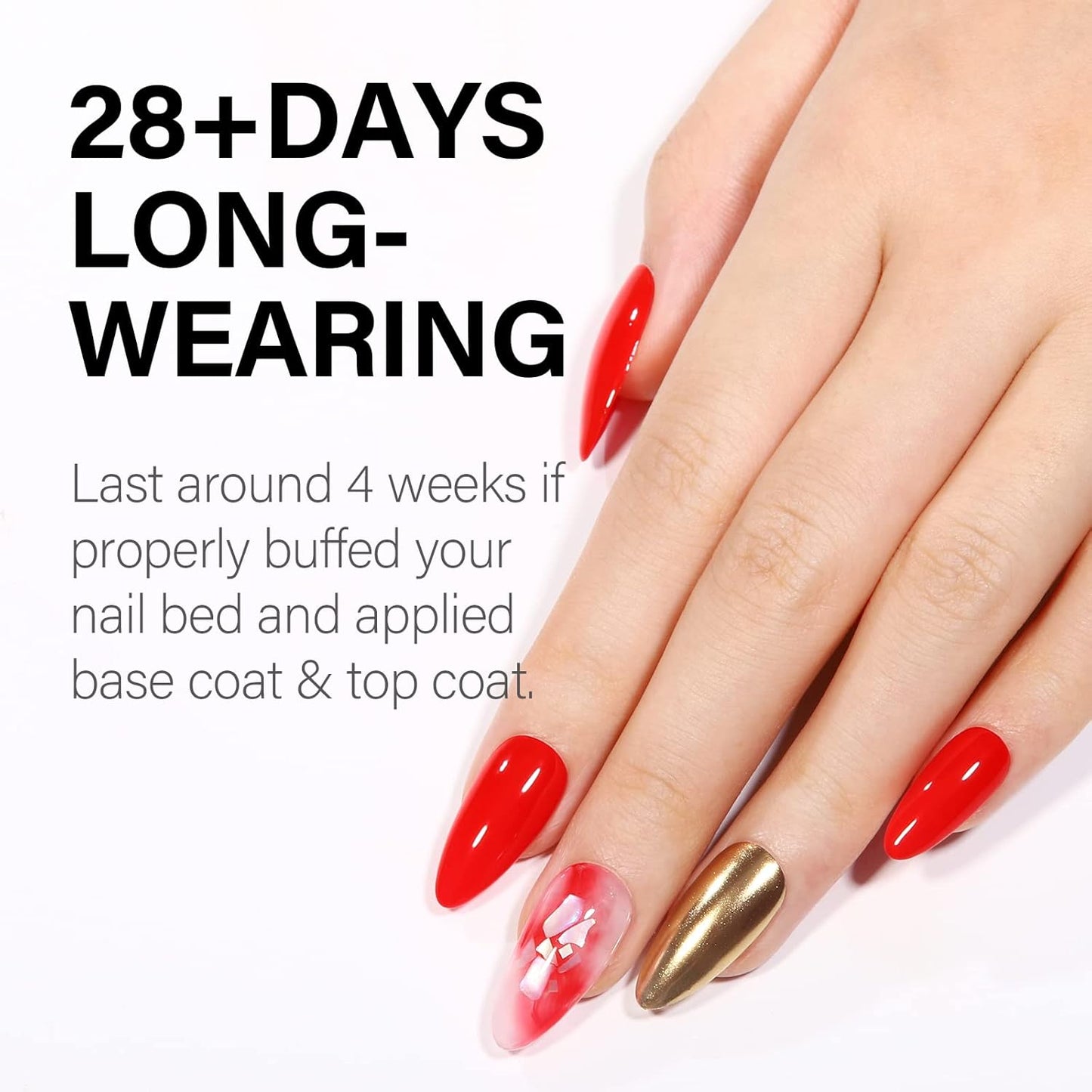 AILLSA Red Gel Nail Polish Ruby Red Gel Polish Bright Rose Color Polish Apple Candy Nails Long Lasting Soak Off U V Gels Nail Polish Nail Art Manicure Salon at Home 0.51 Fl Oz