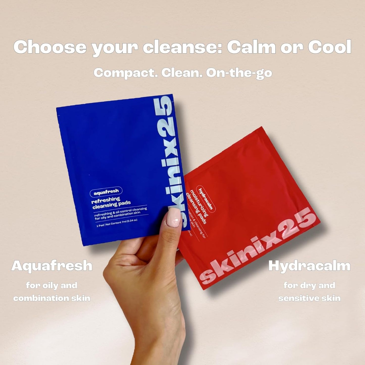 Hydracalm & Aquafresh Facial Cleansing Pads – 40 Individually Wrapped Face Wipes for Travel, Gym & On-the-Go Skincare | Hydrating + Oil-Control Cotton Pads for All Skin Types