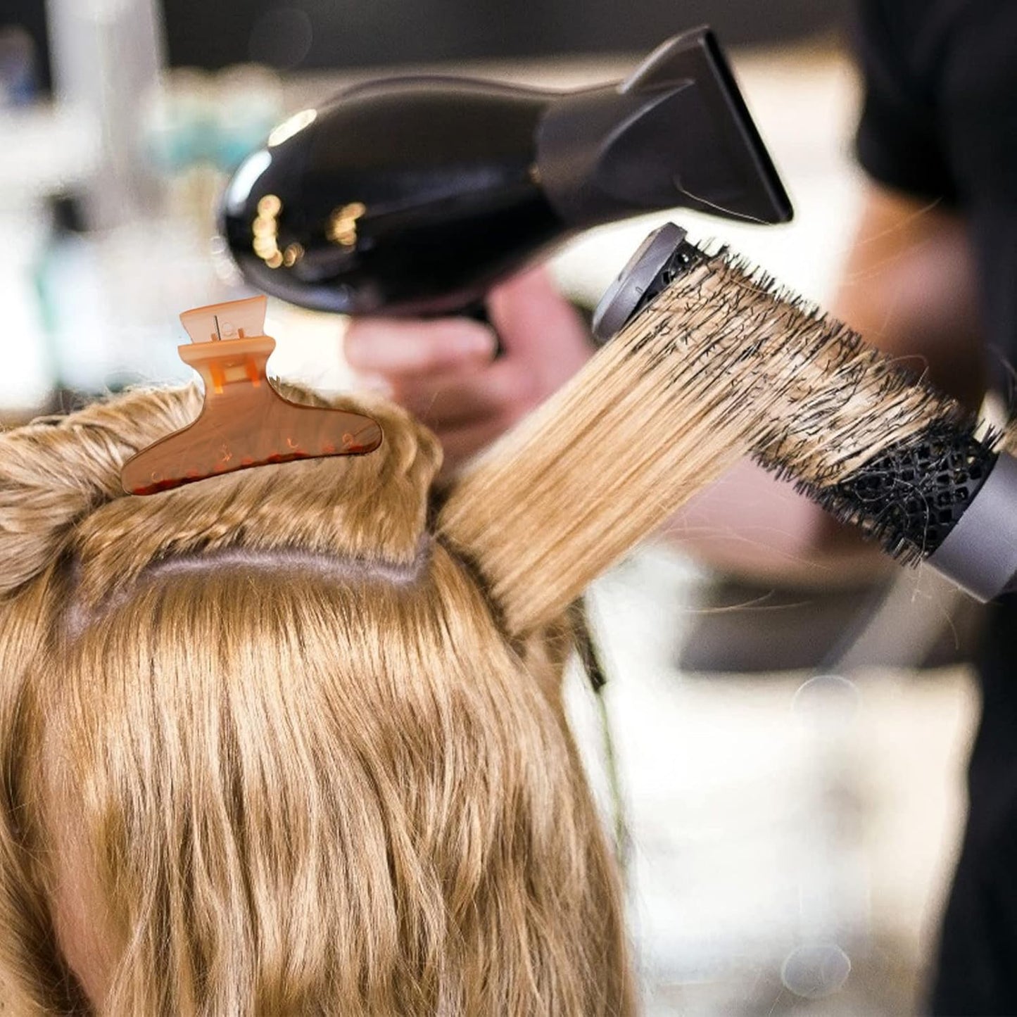 Ondder Hair Clips for Styling - Orange Butterfly Claws Clamps Pro Salon Clips for Cutting, Coloring, and Hair Accessories for Women Girls