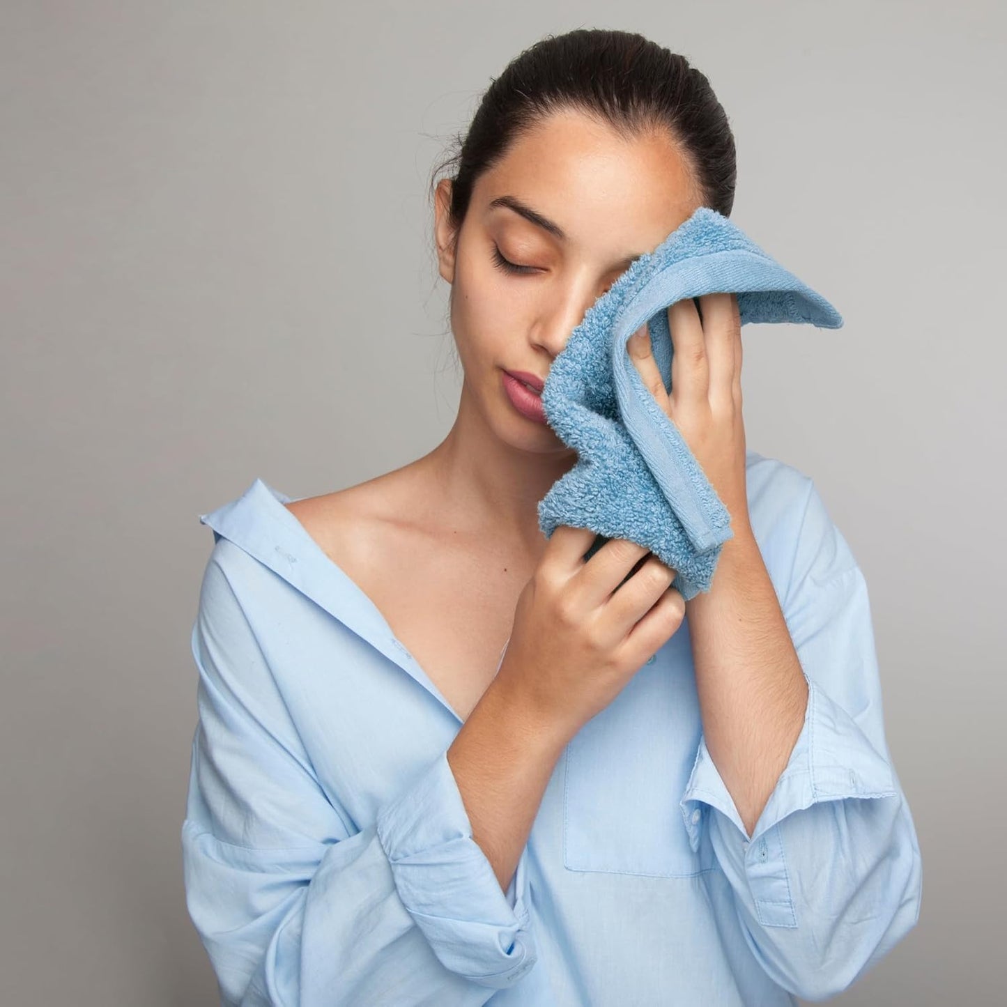 Infinitee Xclusives Luxury Wash Cloths for Showering [13x13] – 100% Cotton Washcloths [Pack of 12], Soft and Absorbent Face Towels for Bathroom Wash Clothes, Gym, and Spa (Serene Teal)