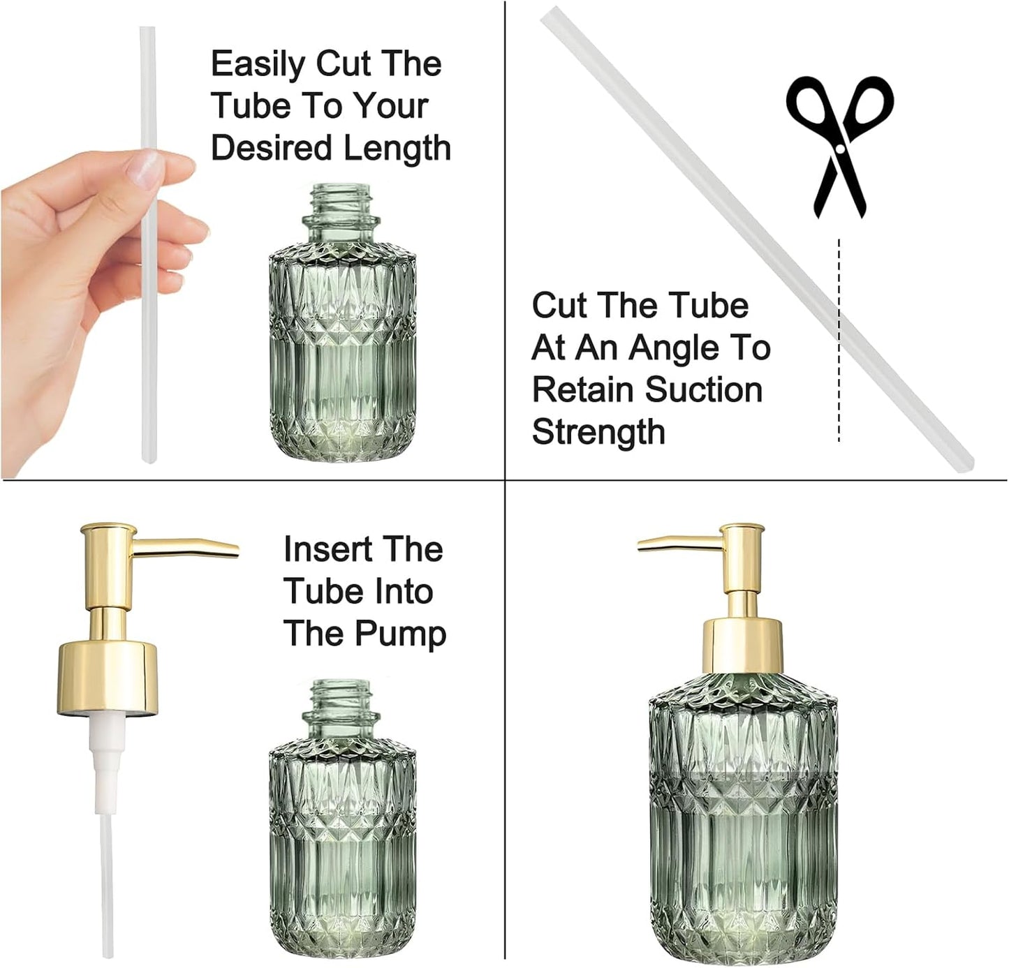 Lotion Soap Dispenser Replacement Pump for Bottles Fits 28/400 Thread Standard, for Dish Soap Refill Dispenser Kitchen Bathroom Worktop Bottles(Bright Gold)