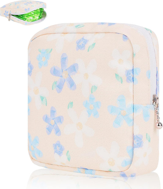 Desing Wish Sanitary Pad Storage Bag Portable Period Bag for Teen Pads/Sanitary Napkins/Small Tampons, Sanitary Napkin Storage Bag First Period Gifts for Teen Girls (Small Orchid)