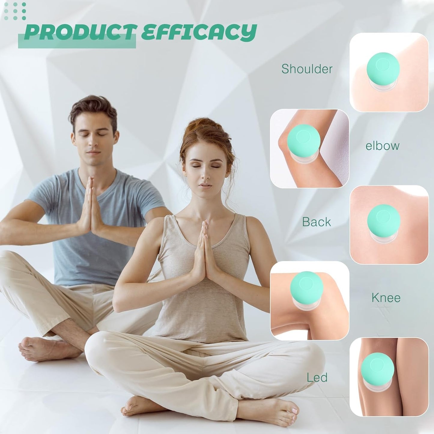 BBTO 4 Pieces Glass Cupping Set Glass Silicone Cupping Cups Massage Vacuum Suction Cupping Cups for Body Face Leg Arm Back Shoulder Muscle and Joint Pain (Mint Green)