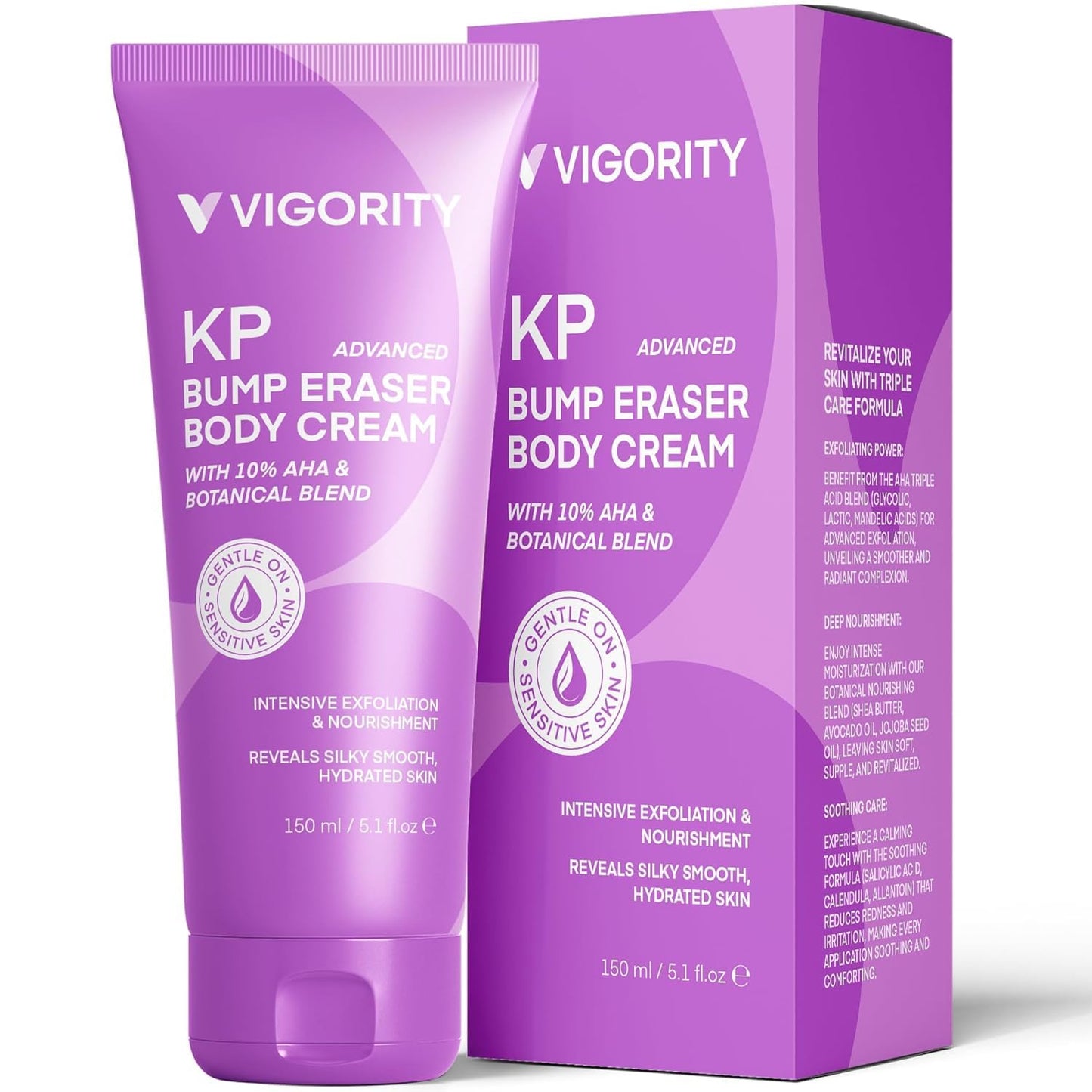 Vigority Keratosis Pilaris Treatment Cream with Lactic Acid – KP Body Bump Exfoliating Moisturizer for Rough, Bumpy, Dry & Flakey Skin, Strawberry Legs – 5.1 Oz