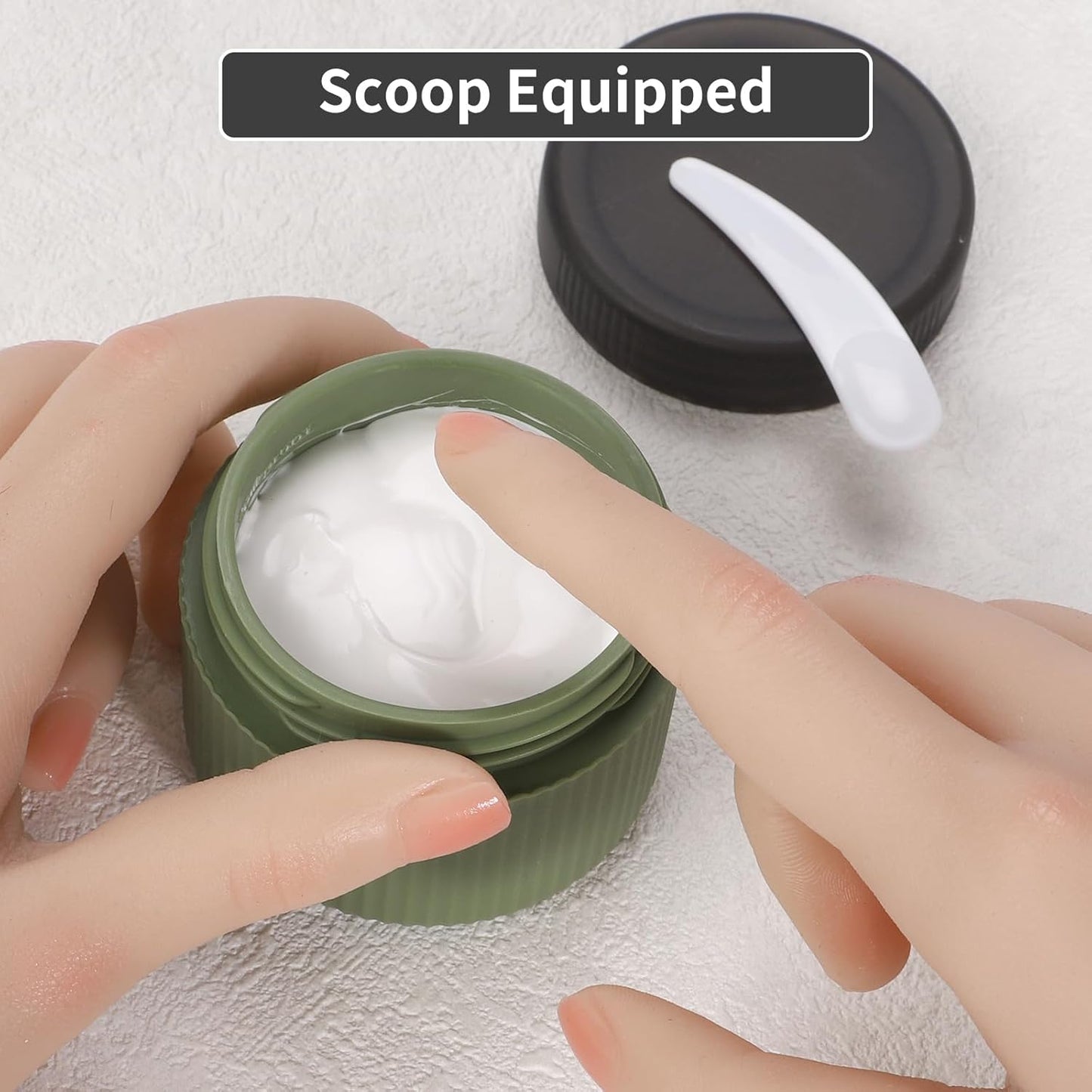 ME.FAN Travel Containers for Toiletries, TSA Approved 2 oz Silicone Cream Jars, Leak-proof Journey Containers, Trip Accessories with Lid for Cosmetic Face Hand Body Cream 4 Pack Black Lid Blue Green