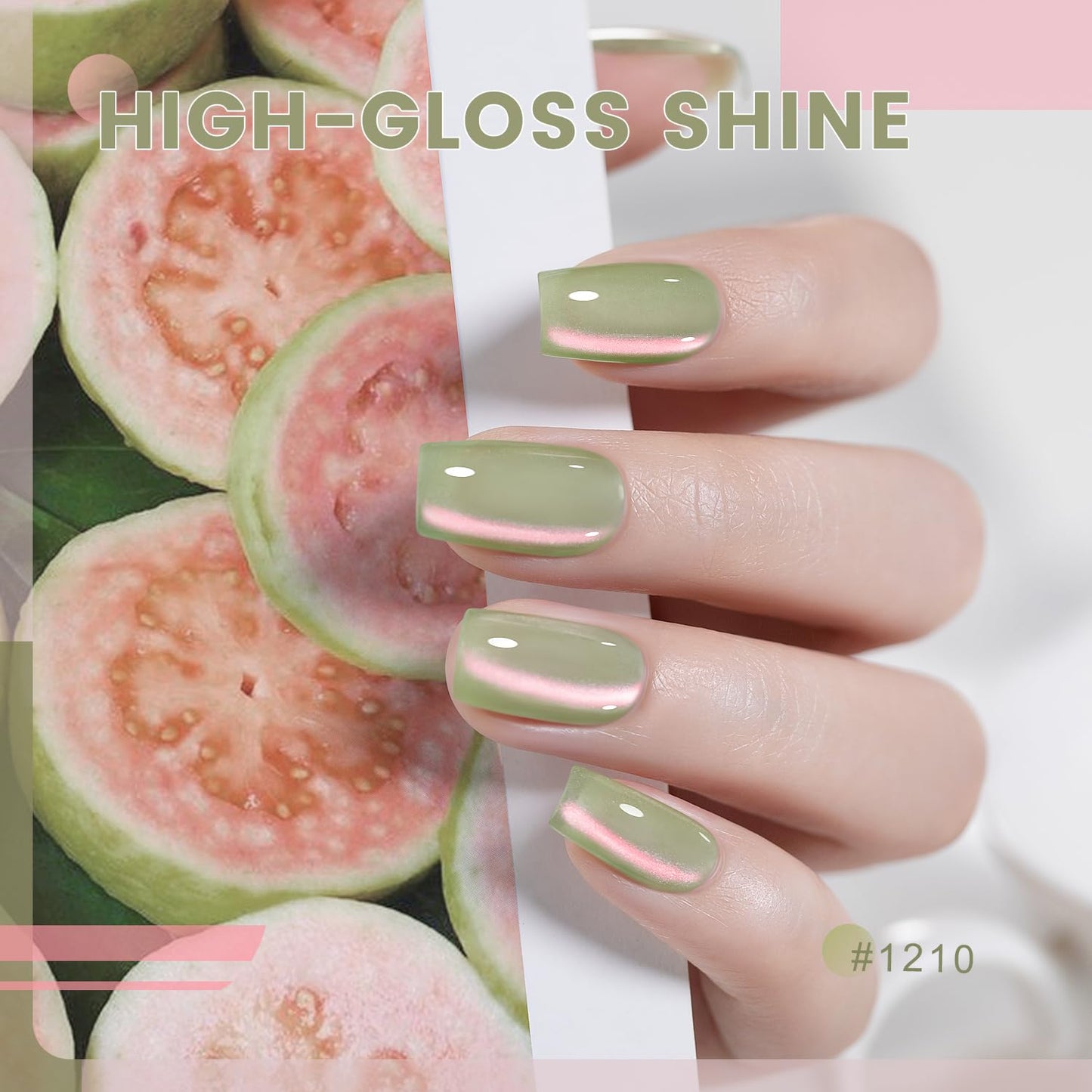 RARJSM Aurora Mermaid Cat Eye Gel Nail Polish Set 6pcs Reflective Pink Purple Green Blue Diamond Ceramic Glitter Glass Cateye Gelpolish with Magnet Stick 7.5ml Curing Requires Soak Off for Home Salon