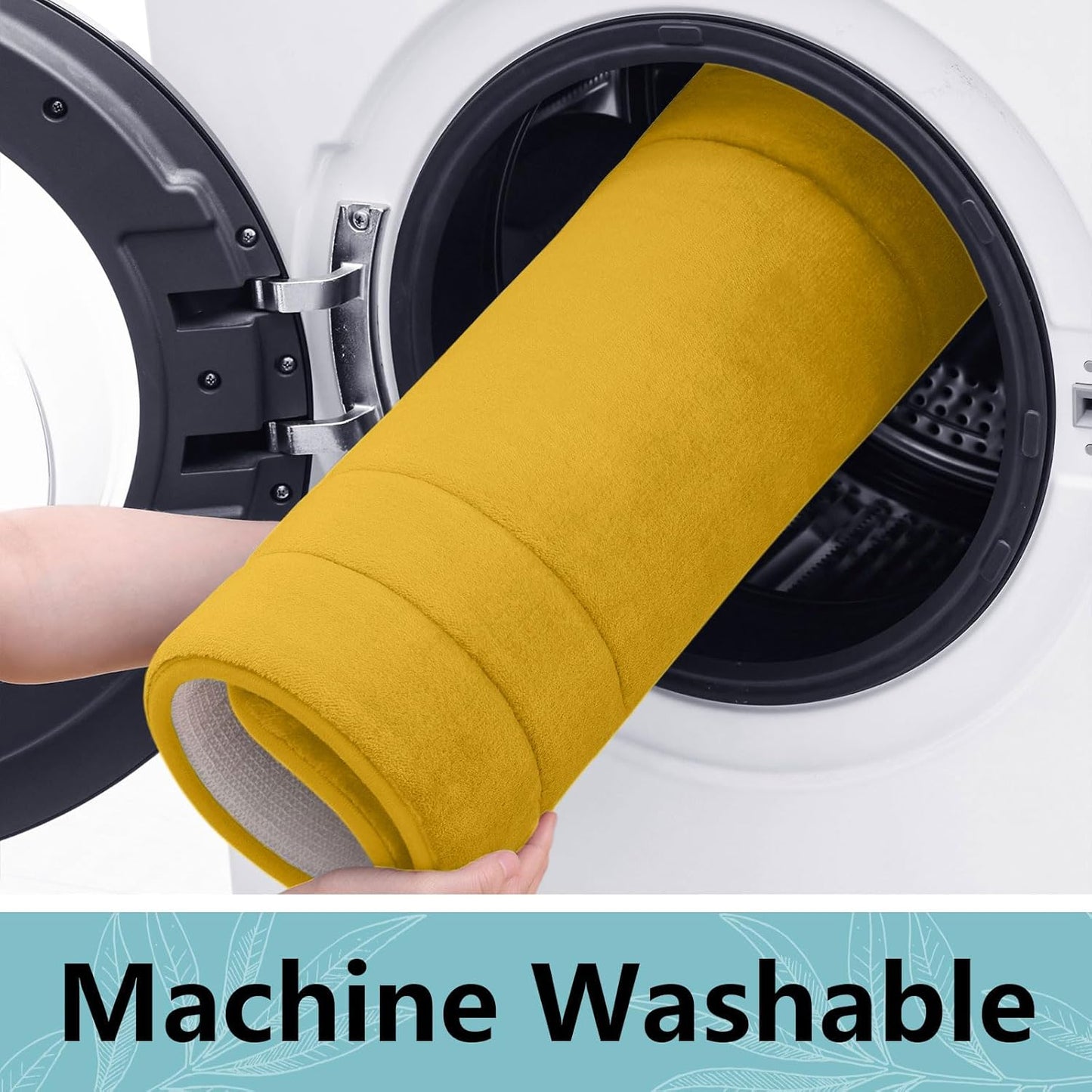 Arotive Memory Foam Bathroom Rug Mat 30x20, Ultra Soft and Absorbent Bath Mat, Machine Wash Dry, Comfortable Bath Rug Carpet for Bathroom Floor, Tub and Shower, Yellow