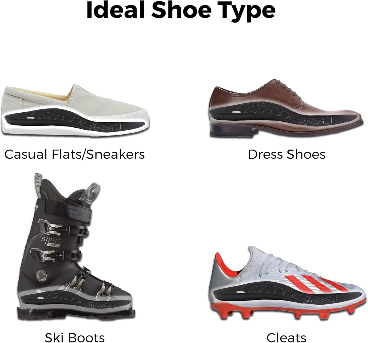 Ultra-Thin Plantar Fasciitis Insoles Designed for Comfort & Maximum Pain Relief, Ideal for Dress Shoes & Boots | Black (Men's 10-10.5, Women's 11.5-12)