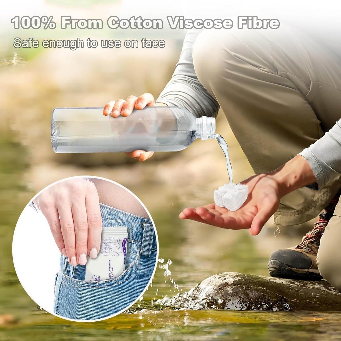 Extra Large 23 x 12 inch Disposable Compressed Towel, 16 Pack Expandable Bulk Travel Towels for Camping, Hiking, Gym, Face & Body, Lightweight Portable Reusable