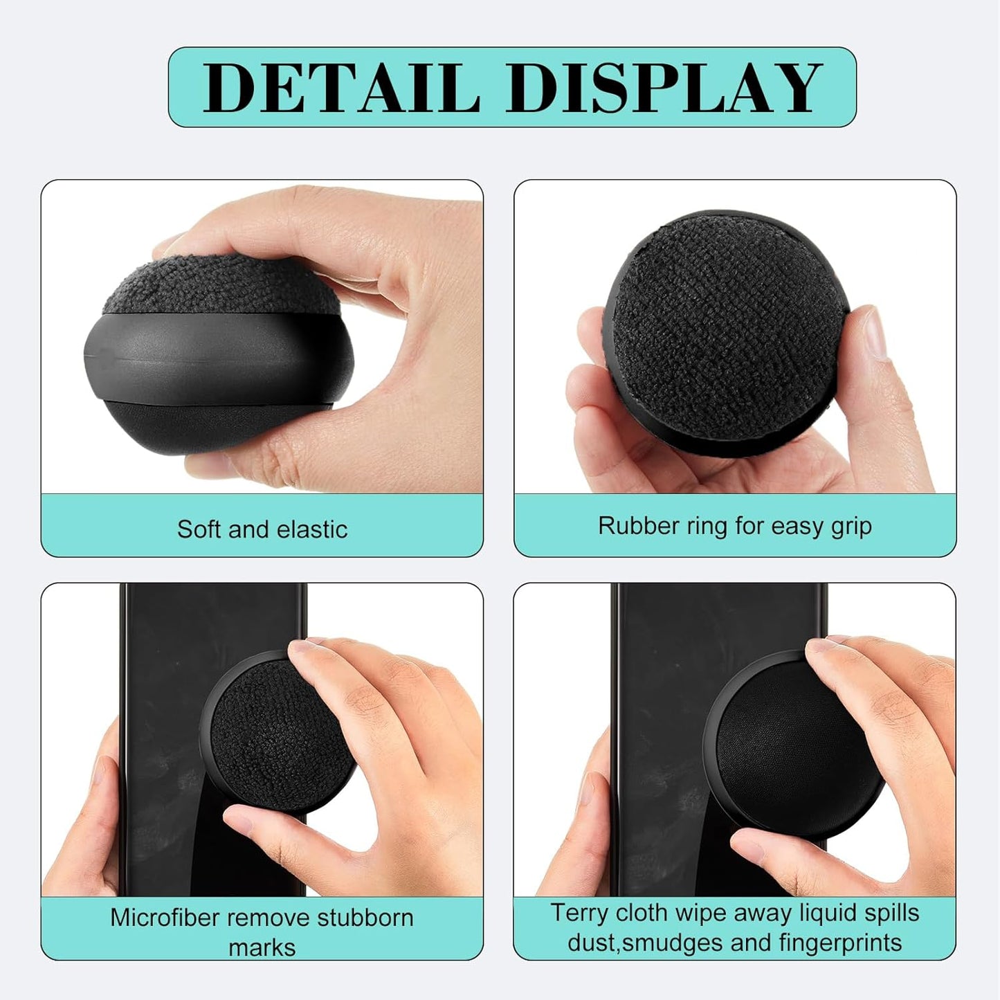 Suclain 4 Pack Christmas Touch Screen Cleaner Balls Phone Cleaning Ball Microfiber Touch Car Screen Glass Cleaner for Computer Laptop Phone Monitor
