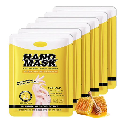 6 Pairs Hand Masks Moisturizing Gloves, Hydrating Hand Mask Moisturizer Gloves Care for Dry Cracked Hands, Smooth Long Lasting Soft Firming Hand Mask Gift Set for Men Women（M