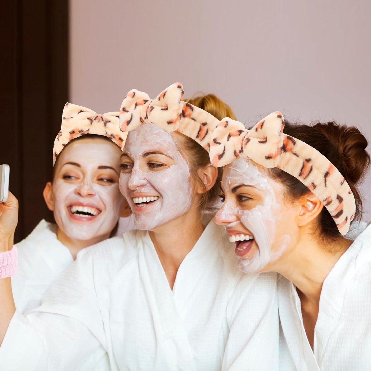 CIEHER Leopard Print Spa Headbands - 8pc Set for Women & Girls, Bachelorette Party, Skincare & Makeup