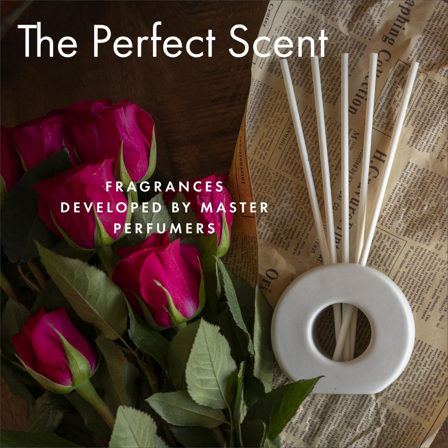 ScentAir Infused Liquidless Reeds | Includes 25 Flameless Reeds and 1 Decorative Vase, White | Essential Oil Aroma Diffuser Sticks | Fresh Spa Scents | Gifting Fragrance | Lavender Lemon Verbena