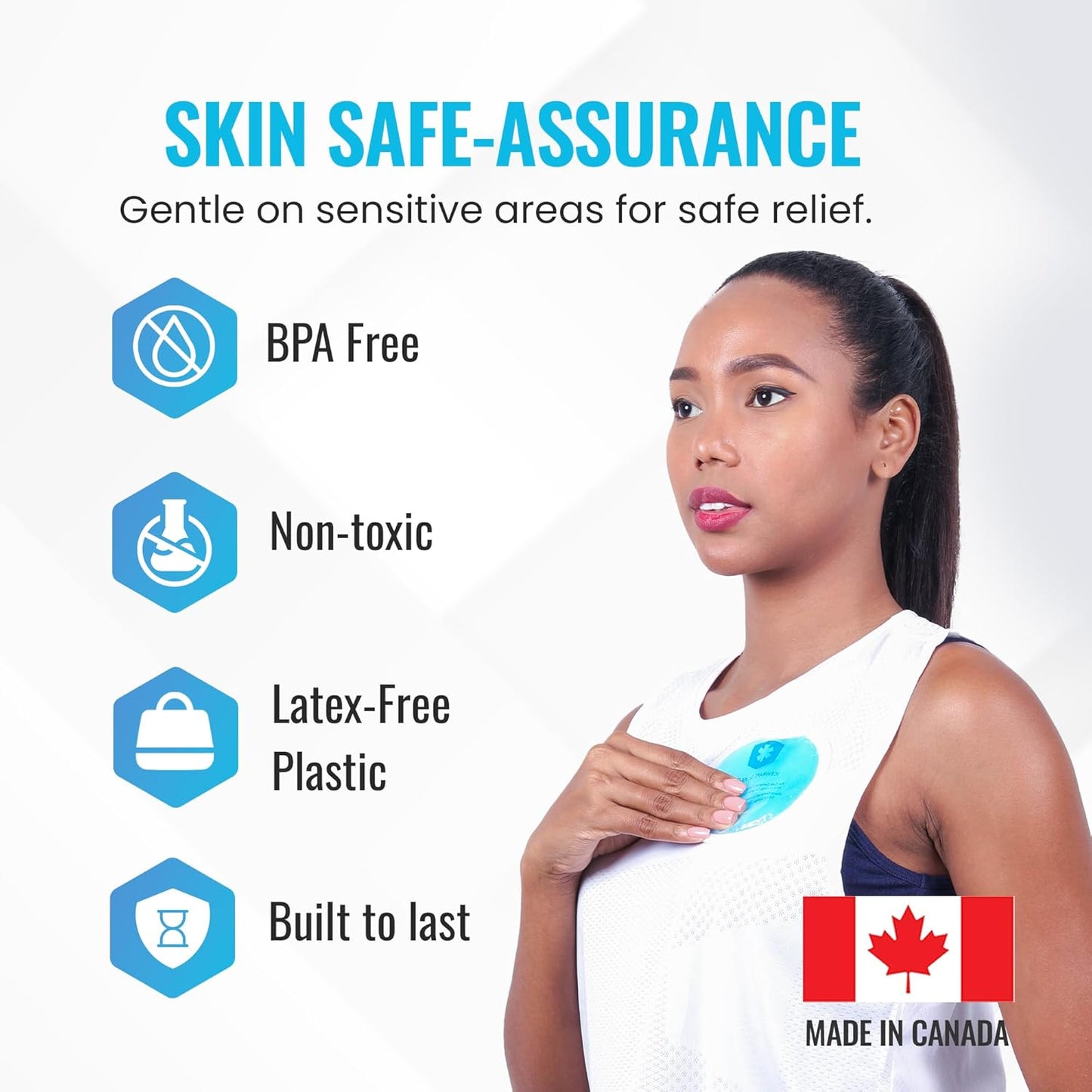 ICEWRAPS Reusable Hot & Cold Gel Packs for Pain Relief - with Clear Backing for Injuries, Surgery, Toothache (5 Packs, 5, Count)