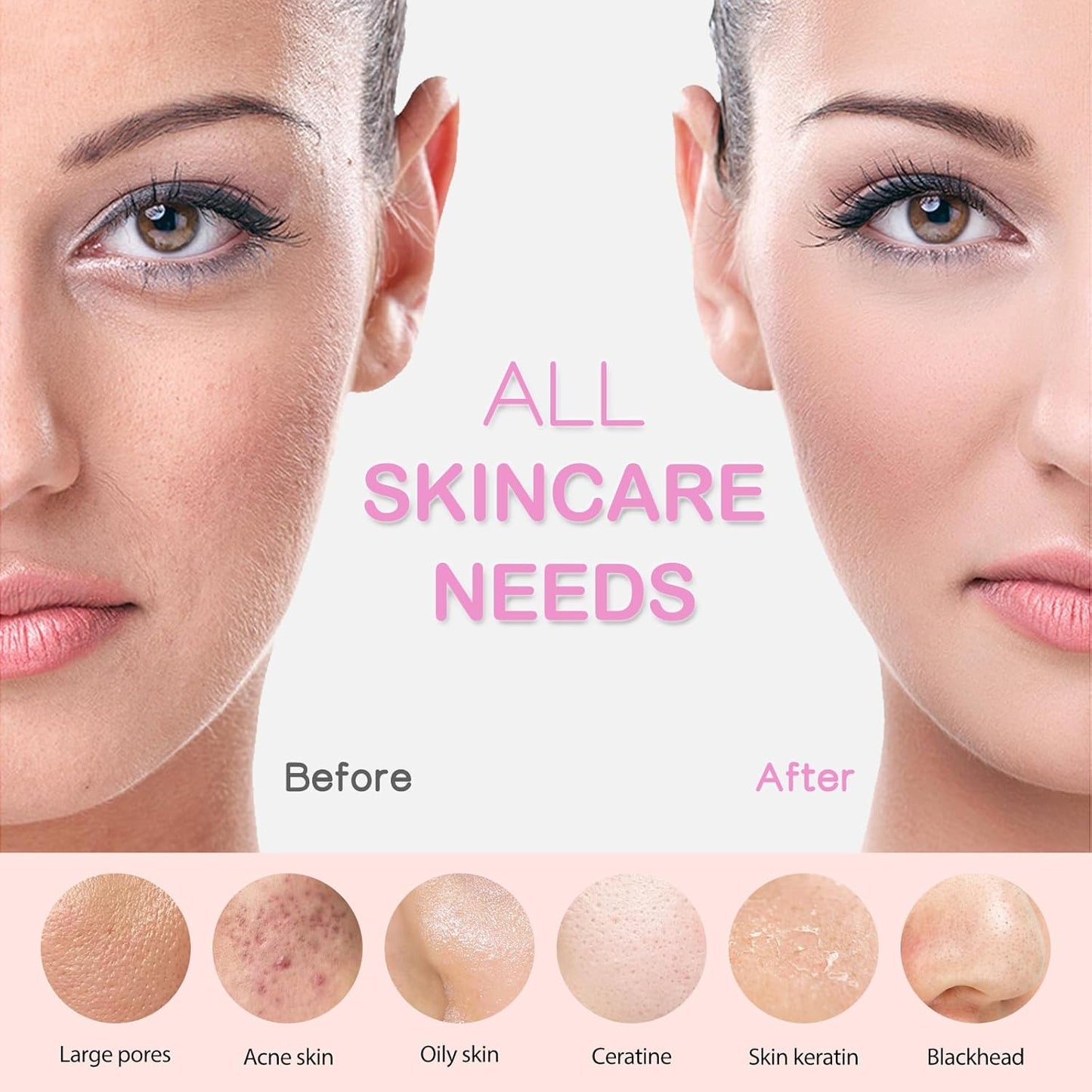 PRITECH Facial Cleansing Brush, Rechargeable Silicone Face Scrubber with Heat Massage End, Vibrating Exfoliator Scrubber for Deep Cleaning, Waterproof Face Brush for Women and Men (Pink)