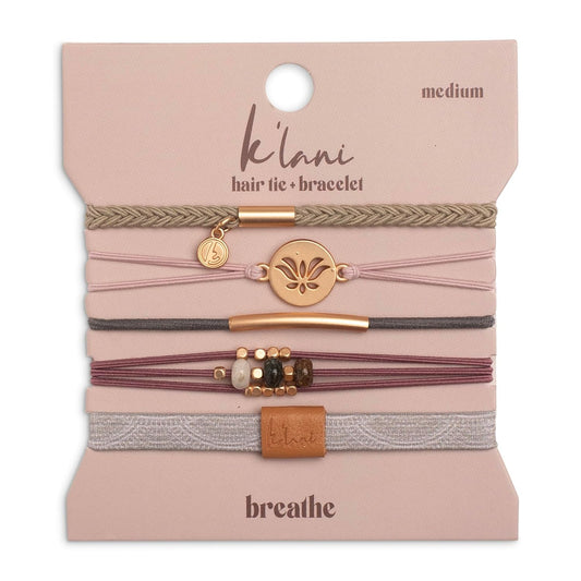 K'lani Hair Tie Bracelets for Women - Elastic Hair Bands That Double as Stylish Jewelry - Breathe - Medium