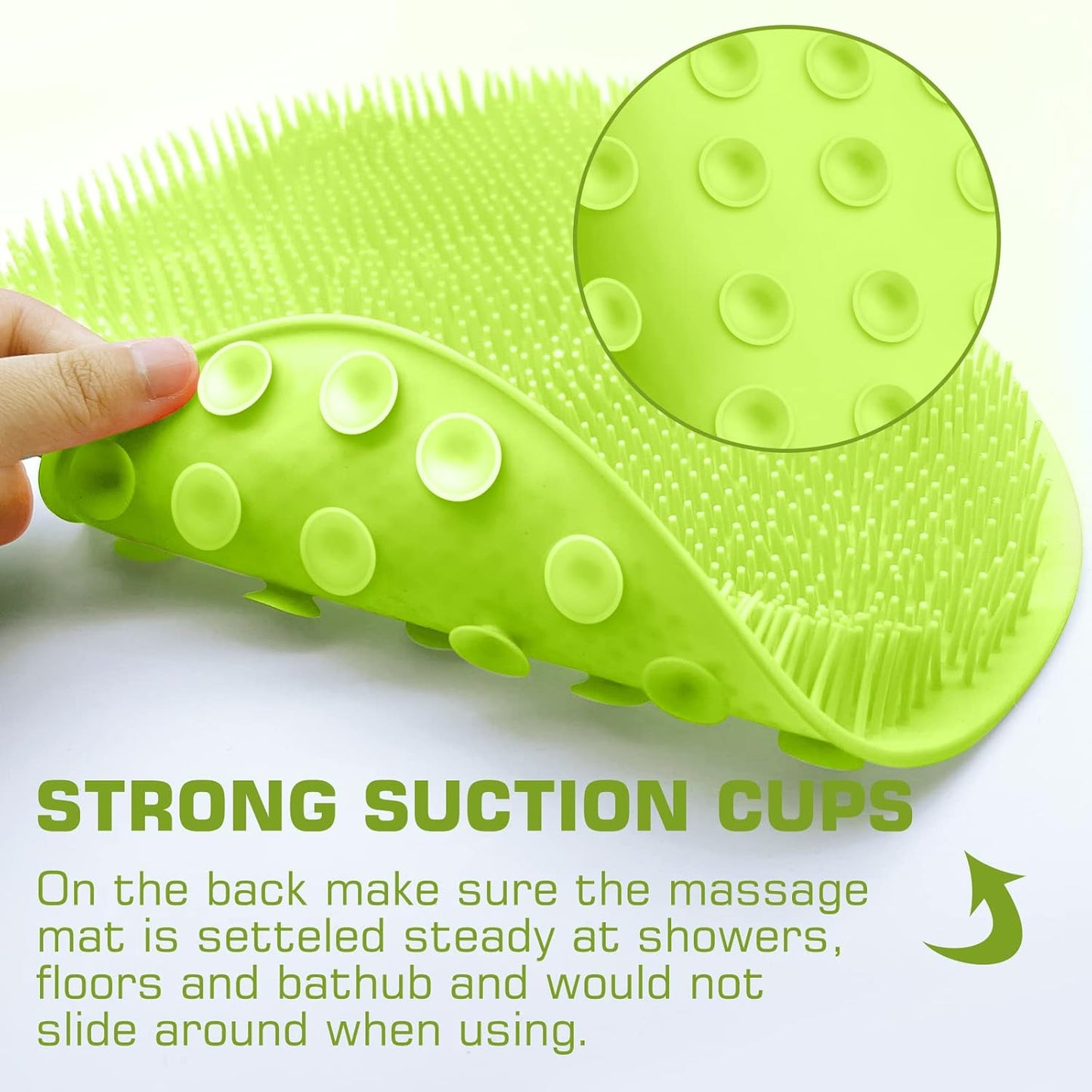Shower Foot Scrubber Mat Back Washer Back Exfoliating Bath Wash Pad Wall Mounted Slip Suction Cups Foot Scrubber for Use in Shower Cups Foot Cleaner for Men and Women