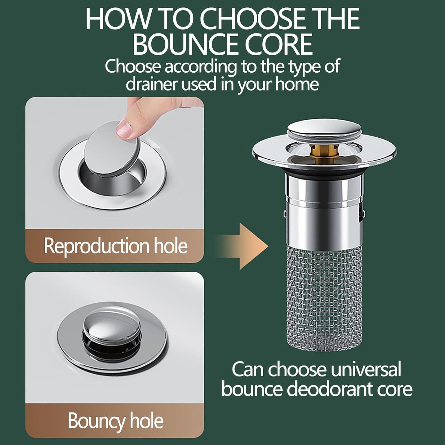 Sink Plug Hair Trap, Off-Bathroom Sink Stopper Hair Catcher, 2026 New Universal Pop up Sink Drain Filter, Stainless Steel Floor Drain Filter Bathroom Sink with Basket, Easy to Install (3Pack)