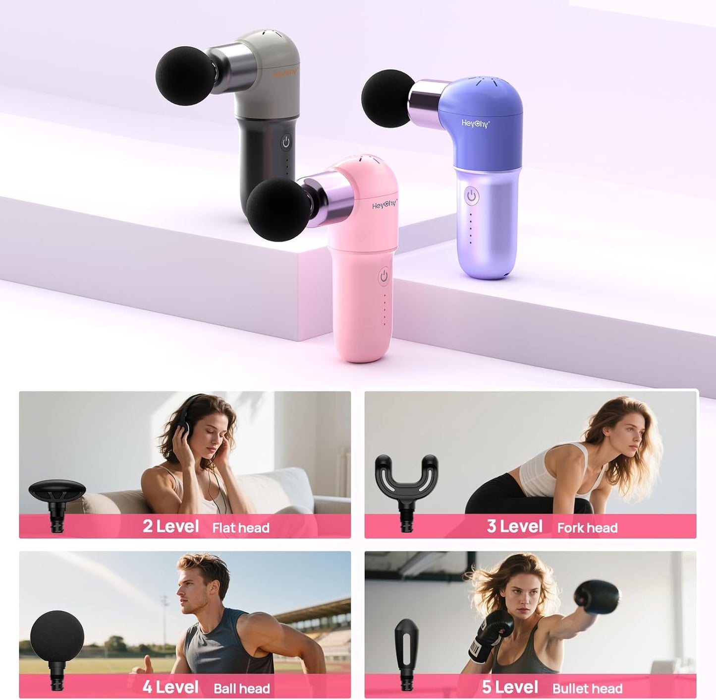 Super Mini Massage Gun, Deep Tissues Percussion Muscle Massager, Compact Sports Travel Massage Gun, Portable Massager Gun for Gifts for her him, Pink