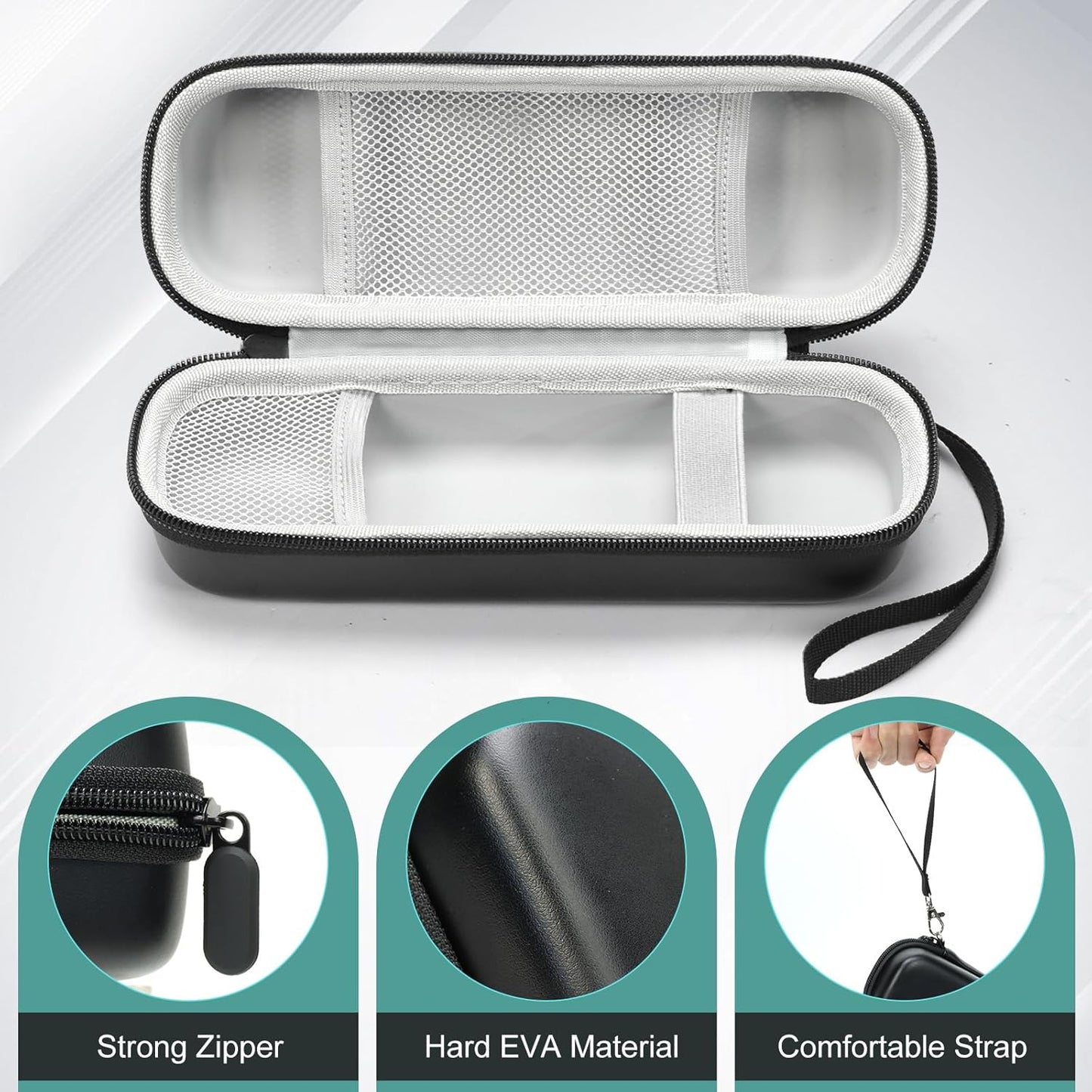 Toothbrush Travel Case Compatible with Oral-B Pro 1000 3000 5000 7000 7500 9600/ for Philips/for Sonicare/for ProtectiveClean 4100 5100 6500 7500 Electric Toothbrush (Only Case-Black/Gray)