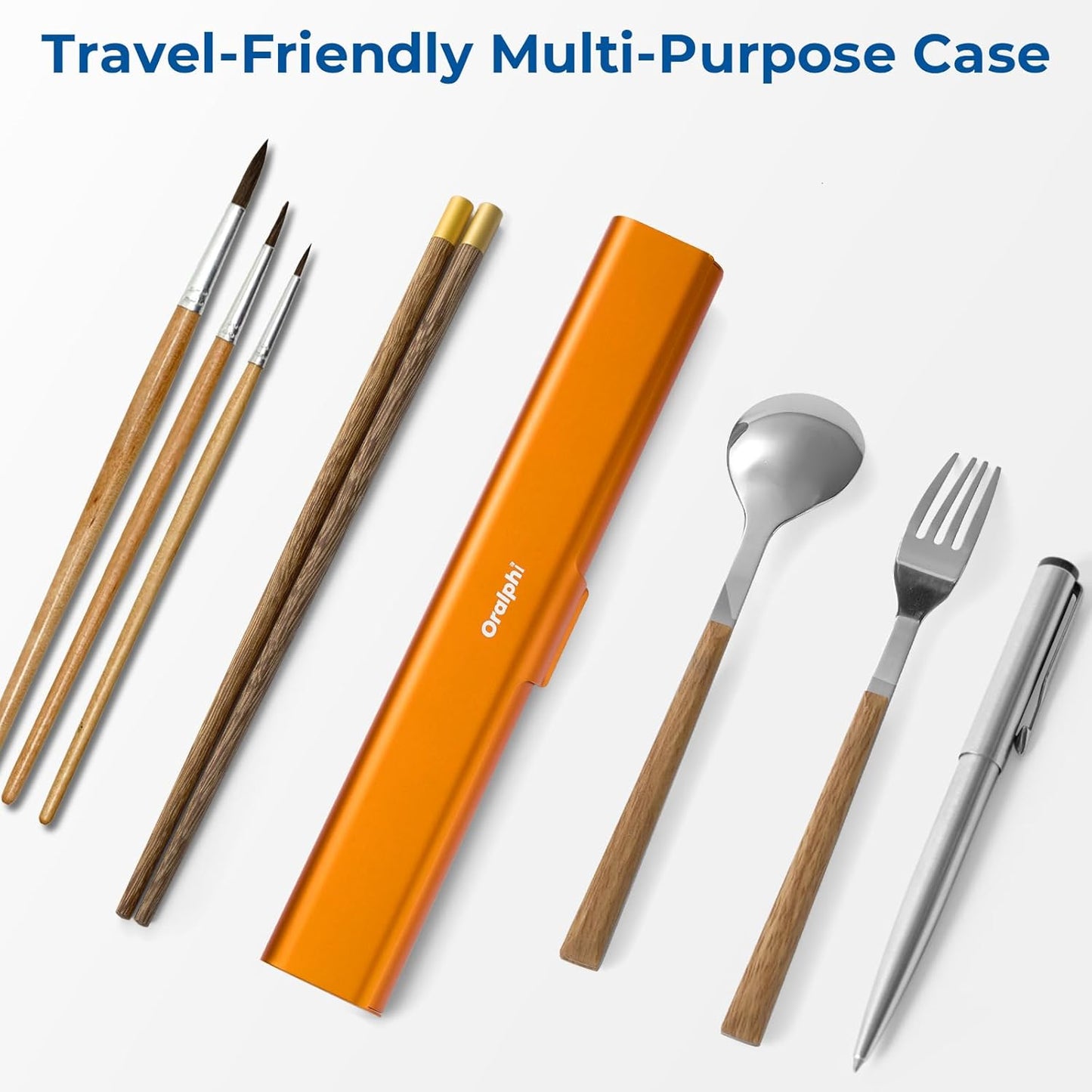 Aluminum Toothbrush Travel Case, Portable Travel Toothbrush Holder, Durable Manual Toothbrush Box Container for Traveling, Bathroom, Camping, Business Trip-Pumpkin Orange