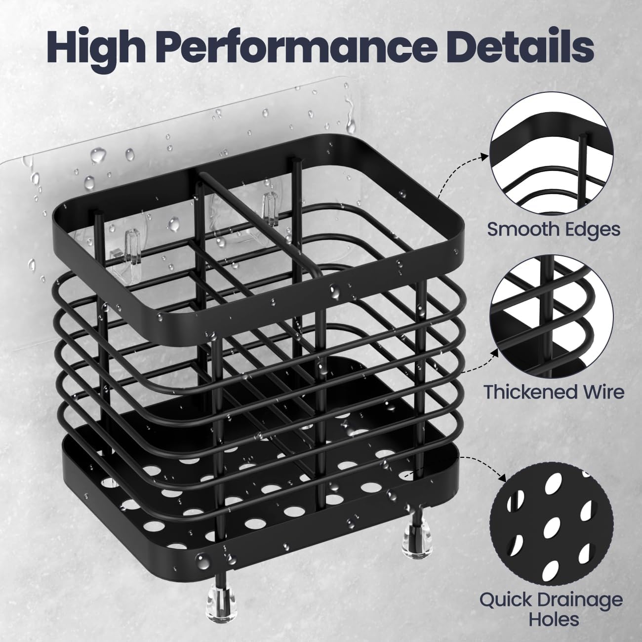 Luxspire Toothbrush Holders for Bathroom, Stainless Steel Electric Toothbrush Holder Wall Mounted, Shower Toothbrush Toothpaste Holder, Bathroom Organizer Essentials, 2 Slots, Black