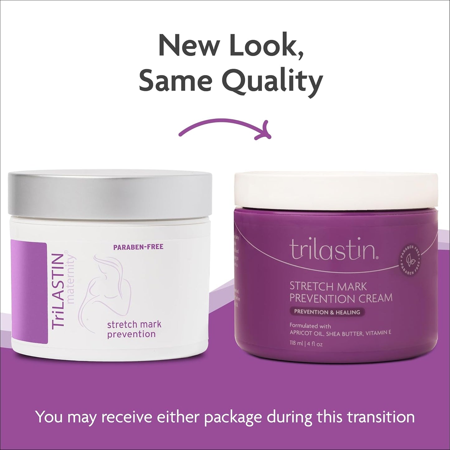 TriLASTIN Maternity Stretch Mark Cream - 4 oz, 3-Pack - Hypoallergenic & Paraben Free Silicone Scar Cream With Shea Butter - Pregnancy Skin Care & Stretch Mark Prevention