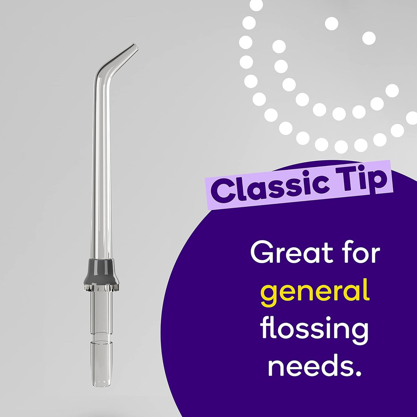 BURST Electric Water Flosser Replacement Tips (Classic/2 Pack) | for Fresh Breath & Healthy Gums | Plaque Removal Between Teeth, Braces & Dental Work