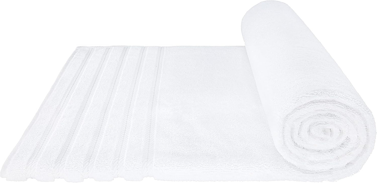 American Soft Linen 35x70 Jumbo Large Bath Towels, 600 GSM 100% Cotton Turkish Bath Sheet, Oversized Luxury Bath Towels for Bathroom Beach and Pool, White