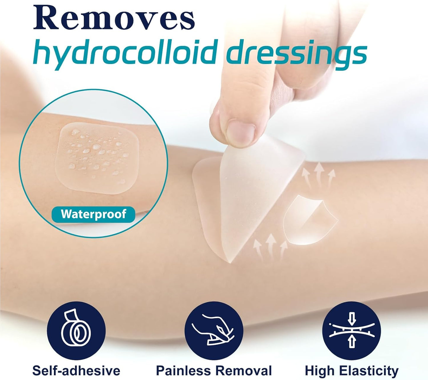 20 Pack Hydrocolloid Wound Dressing, 2" x 2" Ultra Thin Hydrocolloid Bandages with Self-Adhesive, Waterproof Hydrocolloid Patch for Bed Sore, Mild Burn, Blister, Acne Care