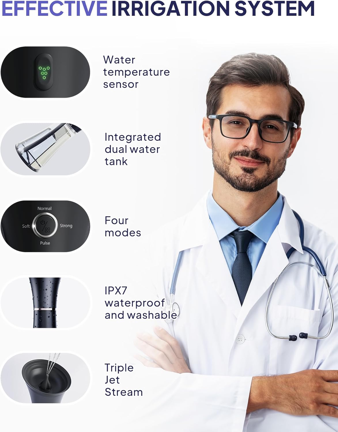 Upgraded Ear Wax Removal with One-Piece Waste Tank, Safe Cleaner with Water Temperature Sensor, Effective Ear Irrigation Kit & USB-A to C Cable, IPX7, Black