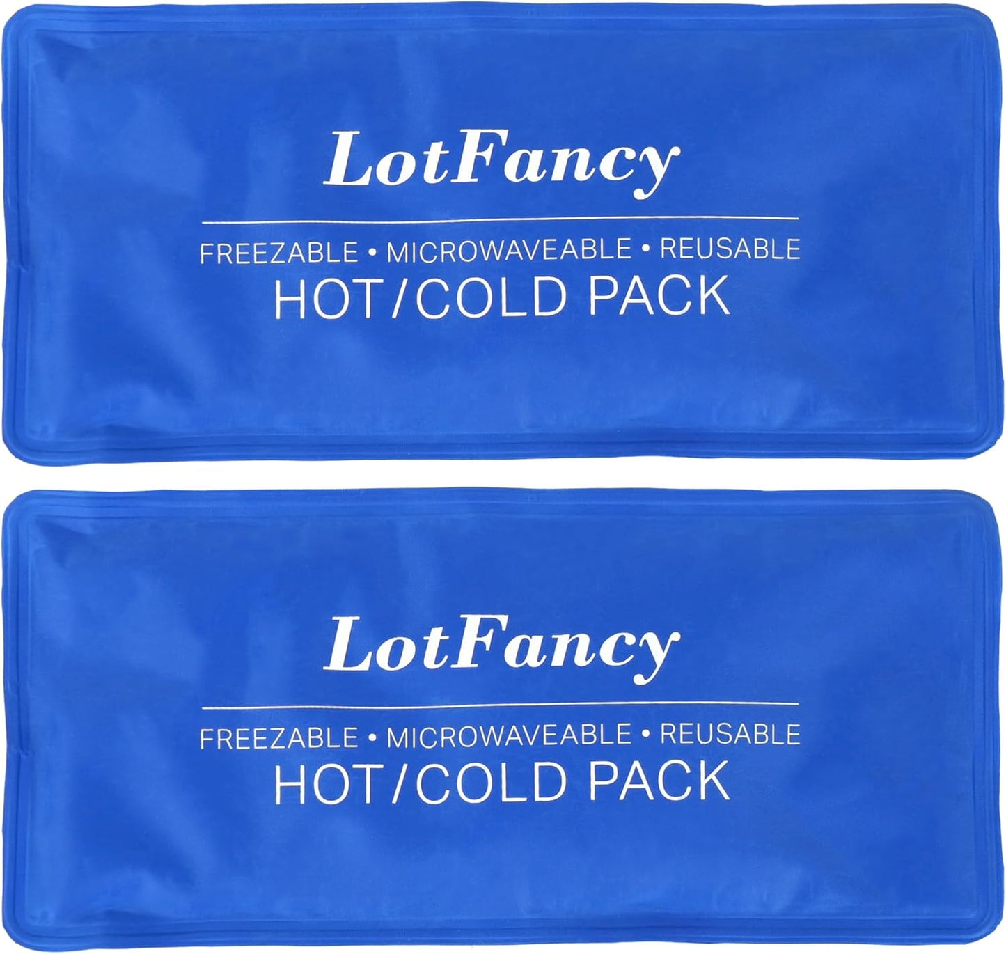 LotFancy Ice Pack for Injuries, Pack of 2, FSA HSA Eligible, Reusable Hot Cold Pack for Therapy, Cooling or Heating Pad for First Aid, Back Shoulder Neck Head Feet Pain Relief, 11 x 5 Inches