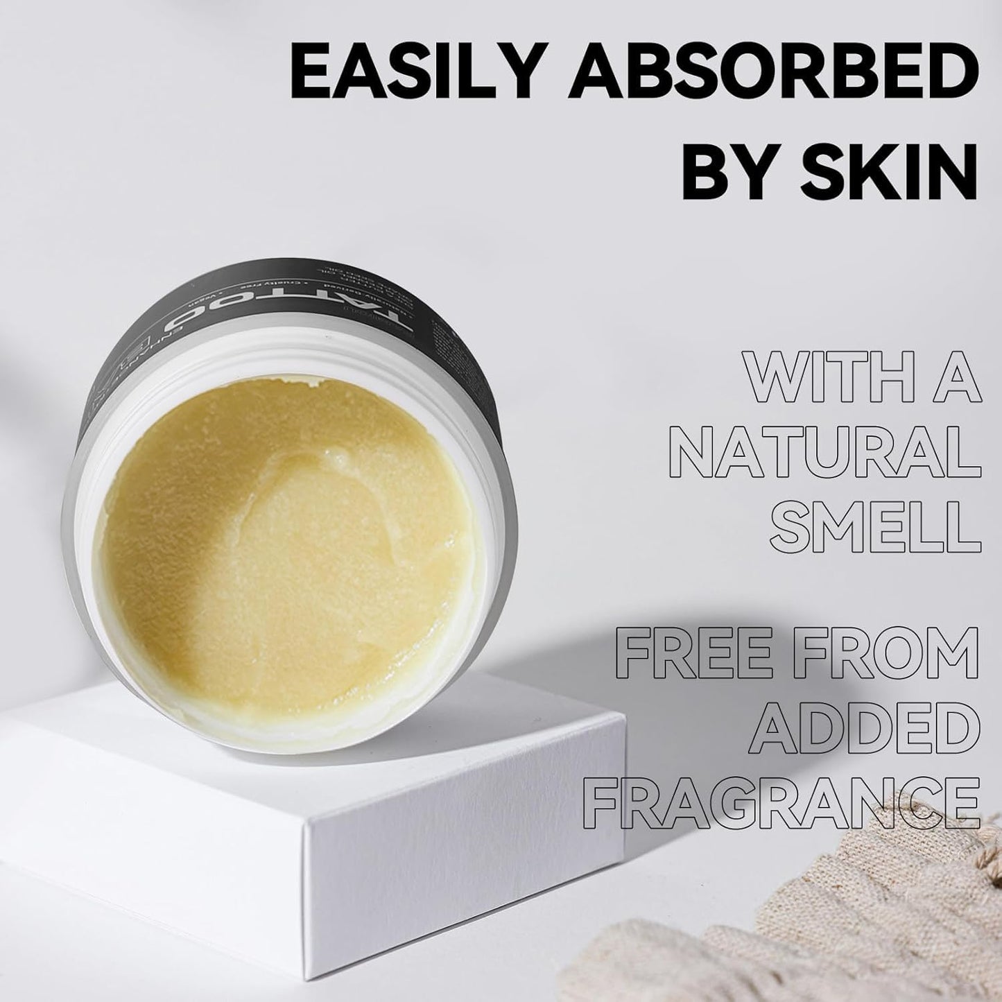 Tattoo Aftercare Balm, Tattooed Skin Moisturizer & Color Enhancement, Cream Butter For New & Old Tattoos, Naturally-Derived Ingredients, Petroleum Free, Fragrance Free - 1.06oz
