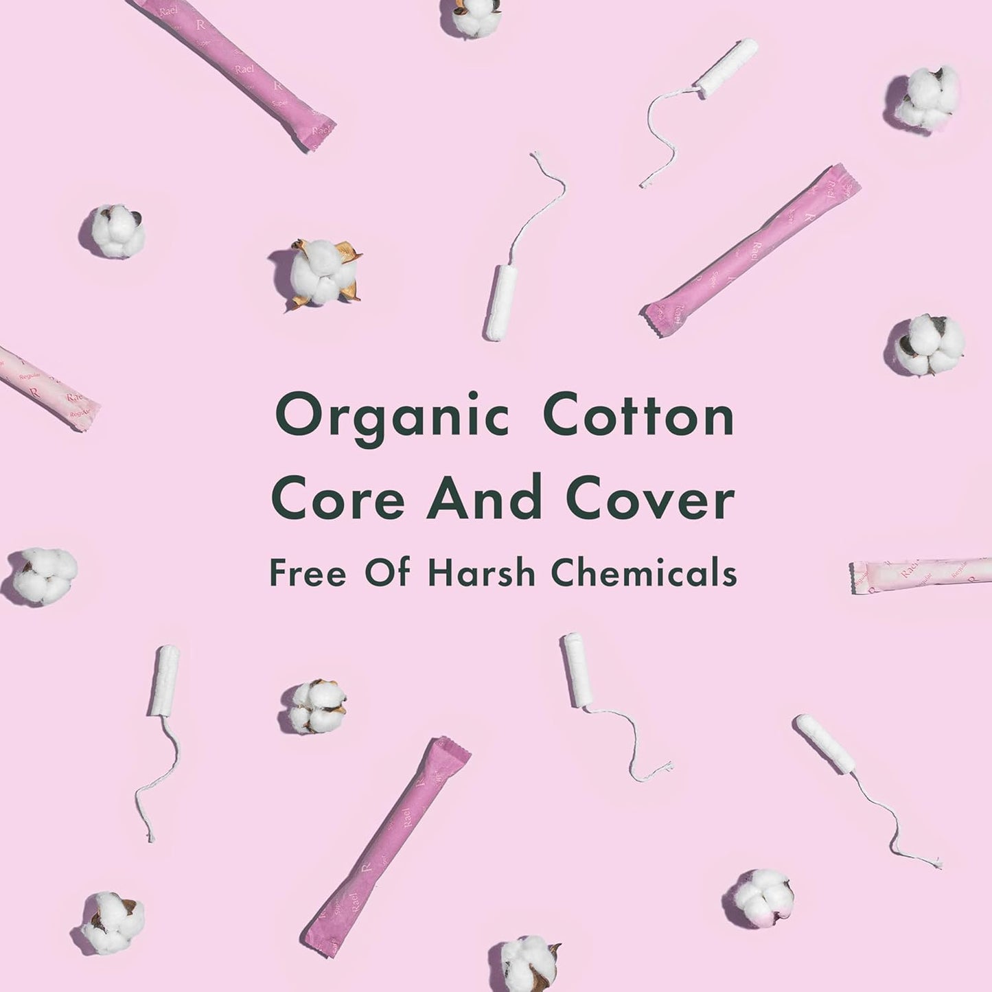 Rael Tampons, Compact Applicator - Made with Organic Cotton, Heavy Absorbency, BPA-Free, Chlorine Free, Leak Locker Technology (36 Count, Super)