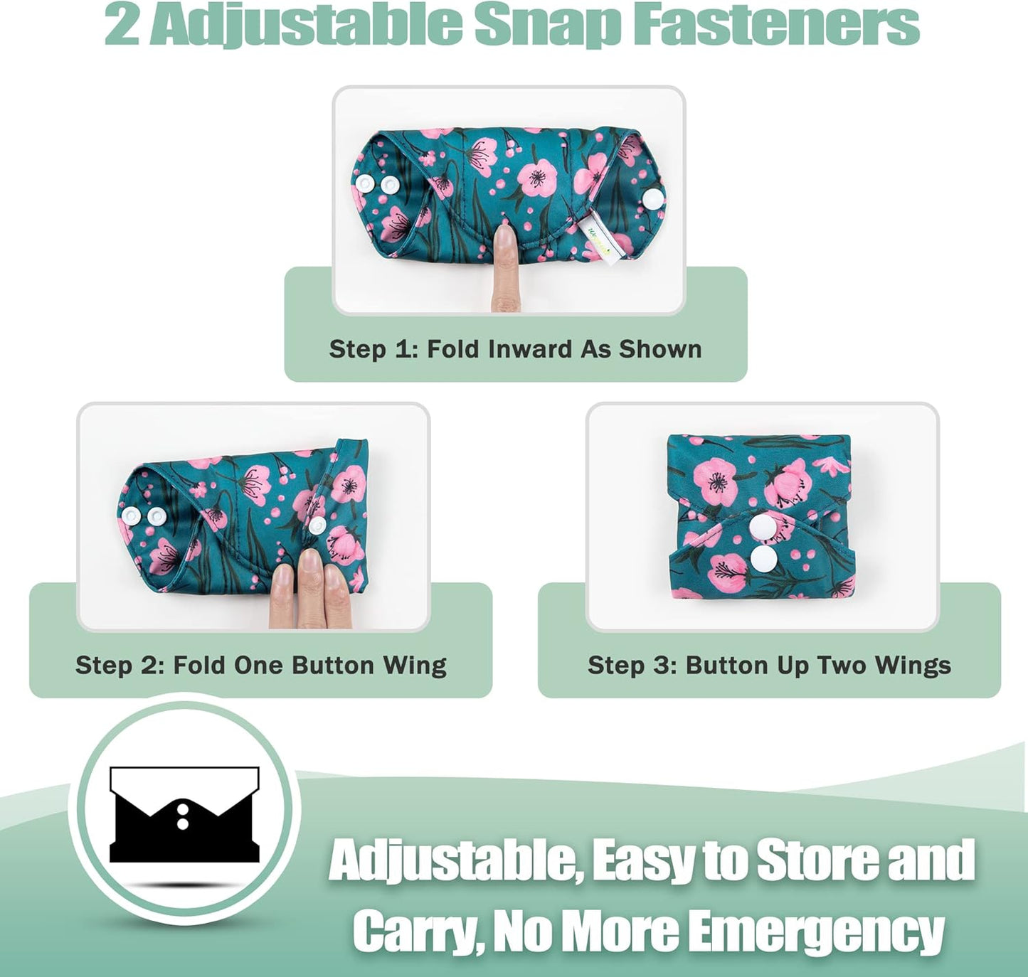 wegreeco Reusable Menstrual Pads - Reusable Sanitary Pads | Reusable Panty Liners | Soft Cloth Menstrual Pads - 6 Pack with 1 Cloth Mini Wet Bag (M, Rose)