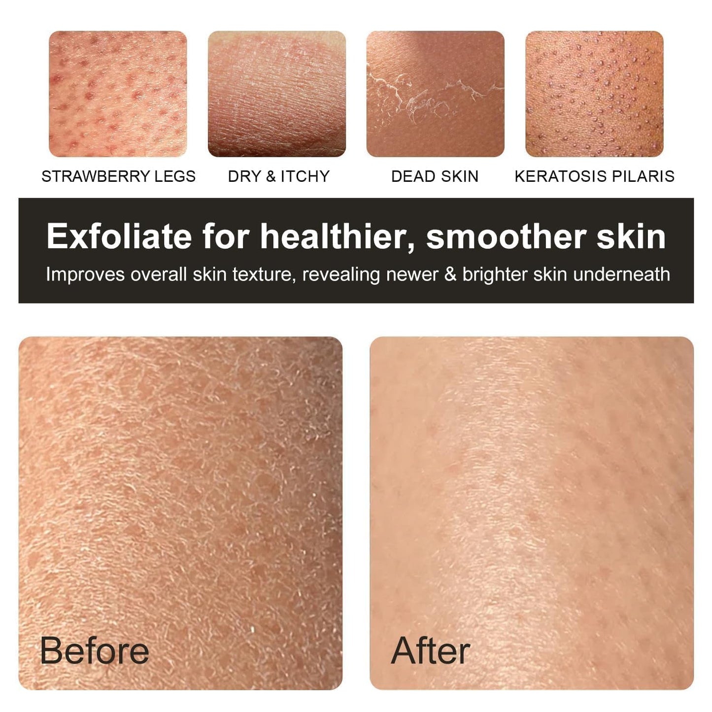 Exfoliating Glove - Korean Exfoliating Mitt - Exfoliating Body Scrubber, Body Exfoliator Scrubber, Viscose Fiber Shower Mitt, Dead Skin Remover for Smooth Skin, Self-Tan Prep & Removal, White