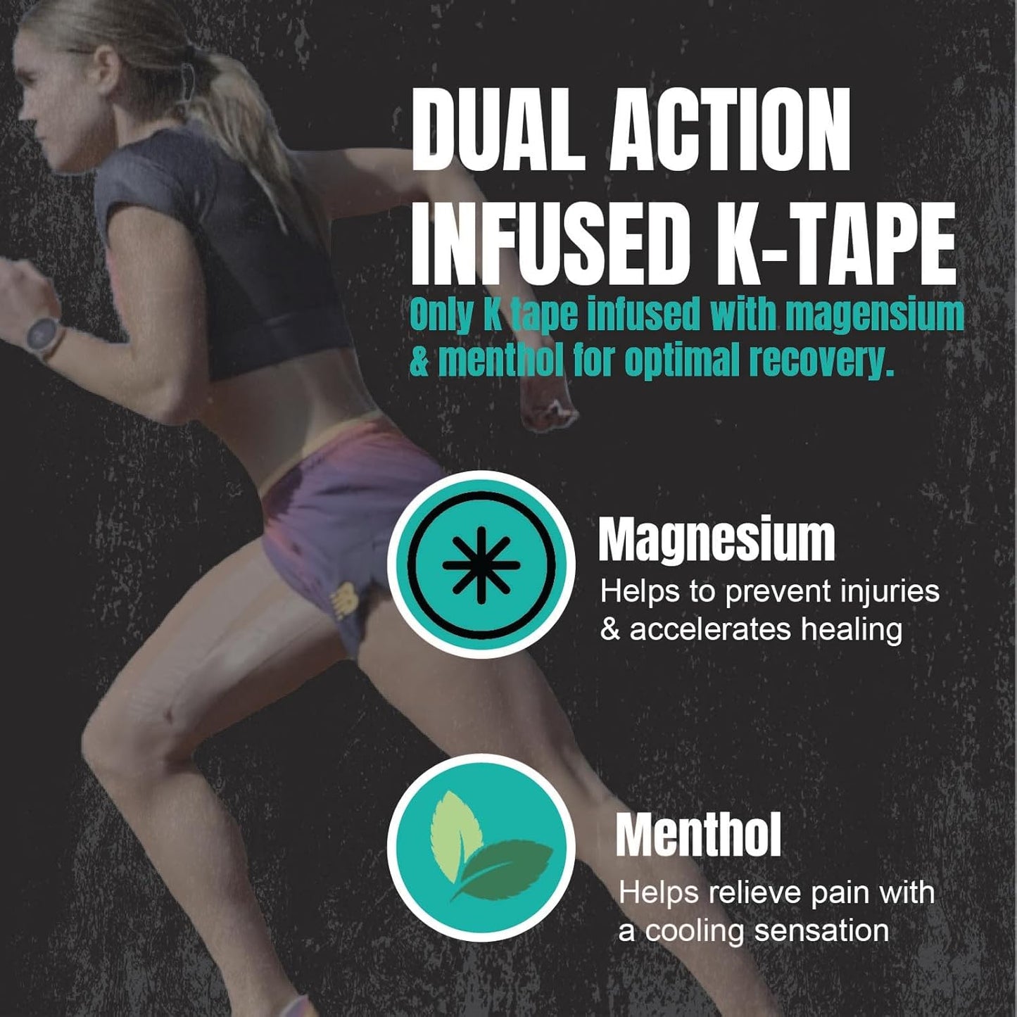 Heali Kinesiology Tape with Magnesium and Menthol, 20 Pcs Precut Strips, K Tape Roll, Knees, Physical Therapy Sports Tape for Muscle and Joint Pain Relief, Water Resistant, Beige with Zebra