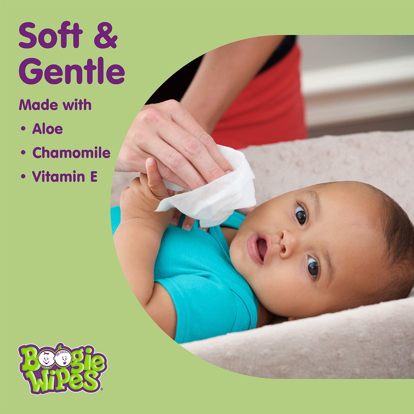Saline Nose Wipes by Boogie, for Baby & Kids, Face, Hand & Body, Made with Vitamin E, Aloe, and Natural Saline, Grape Scent, 30 Count (Pack of 3)