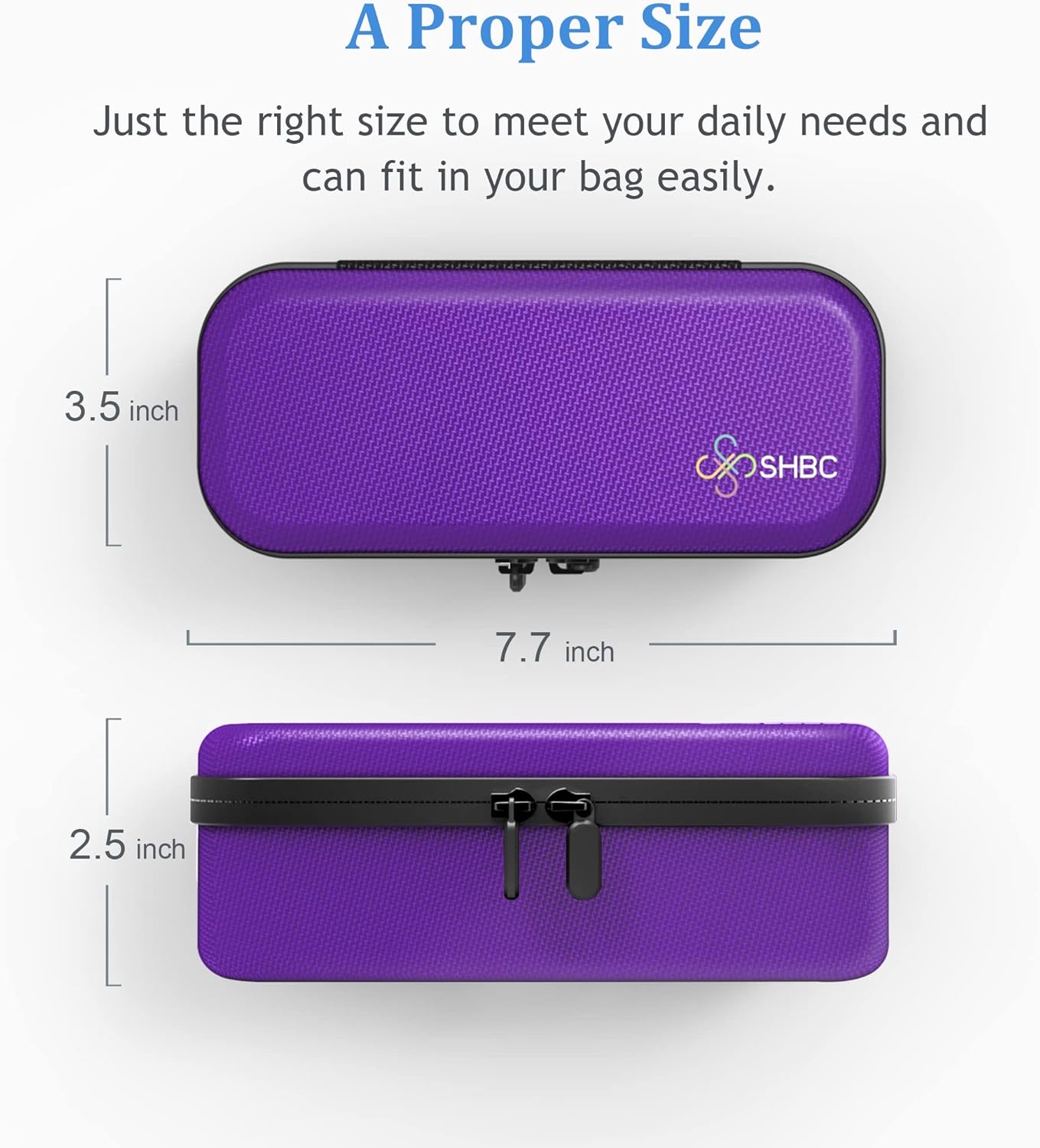 SHBC Medical Cooler Insulin Vial Carrying Travel Case Protector for Diabetic with One Ice Pack Black-Purple