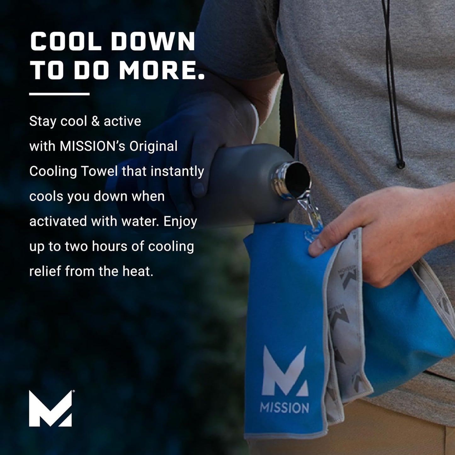 MISSION Original Cooling Towel - Soft, Durable Microfiber - Cools Up to 2 Hours - UPF 50 Sun Protection - Machine Washable
