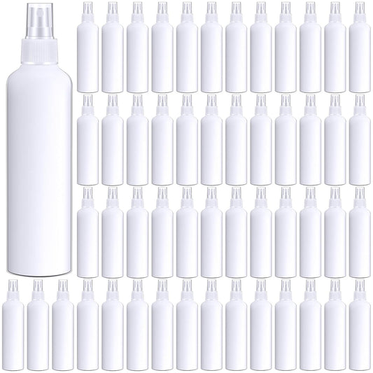 Eccliy 32 Pcs 8 oz Spray Bottles Fine Mist Cleaning Bottles Clear Empty Plastic Travel Sprayer Refillable Sprayer with Cap for Cleaning Solutions Oils Travel Perfumes(White,Colored)