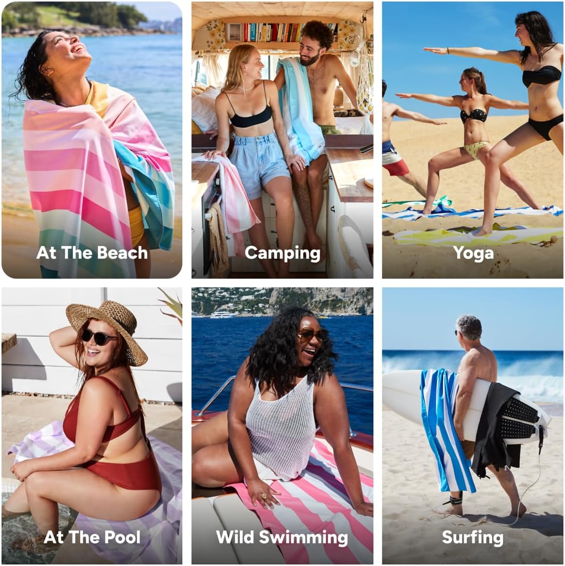 Dock & Bay Quick Drying Towel - for Sports & Gym - Compact, Lightweight - 100% Recycled - Includes Bag - Coastal Candy, Extra Large (200x90cm, 78x35)